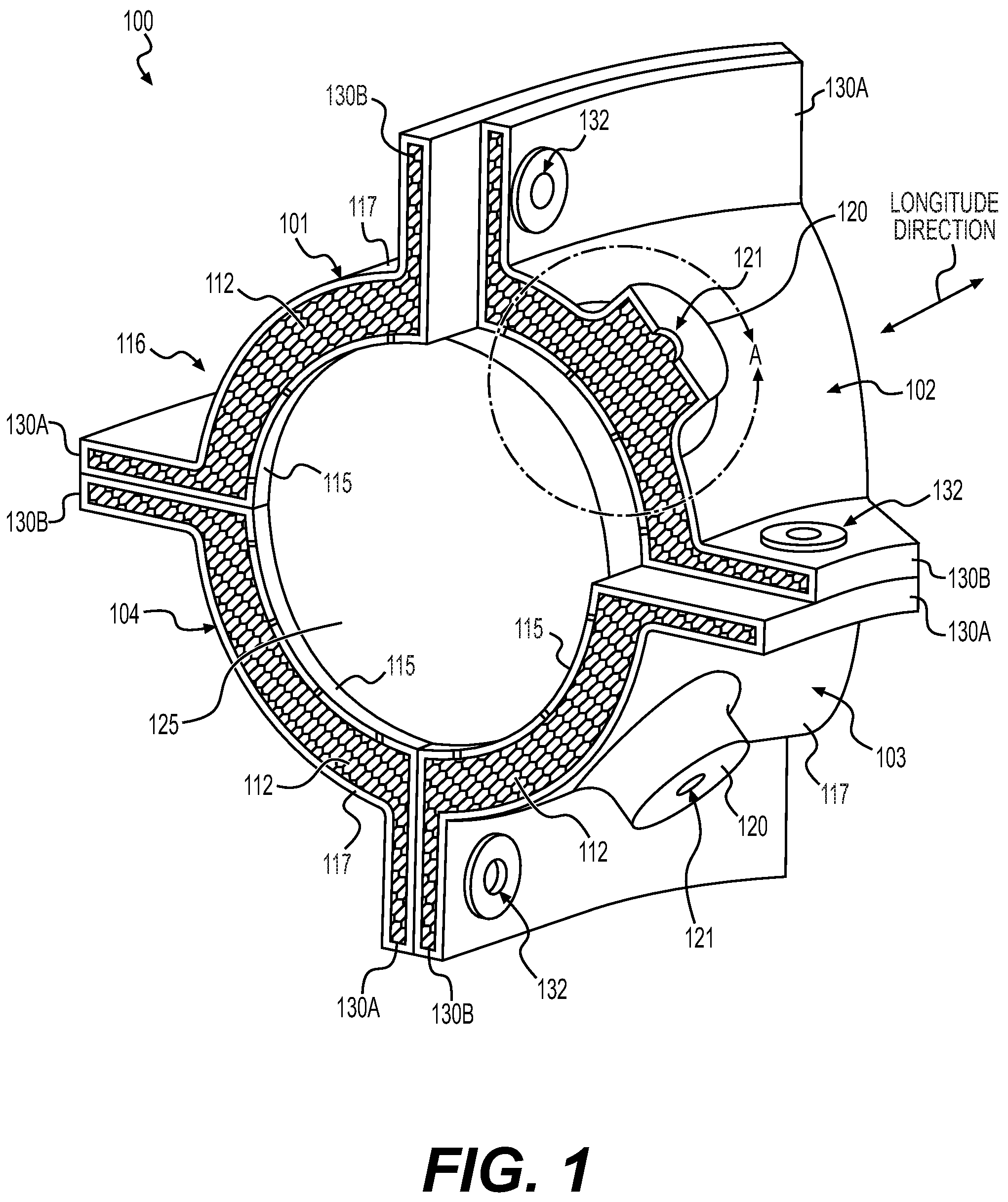 Patent US12304115 — Tooling method for molding composite ducts — Figure 1
