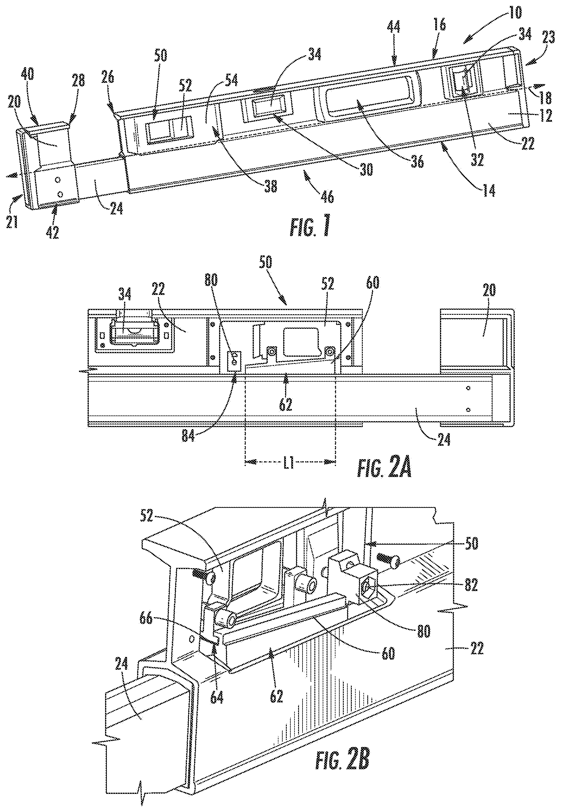 Patent US12304143 — Length adjustable level — Figure 1