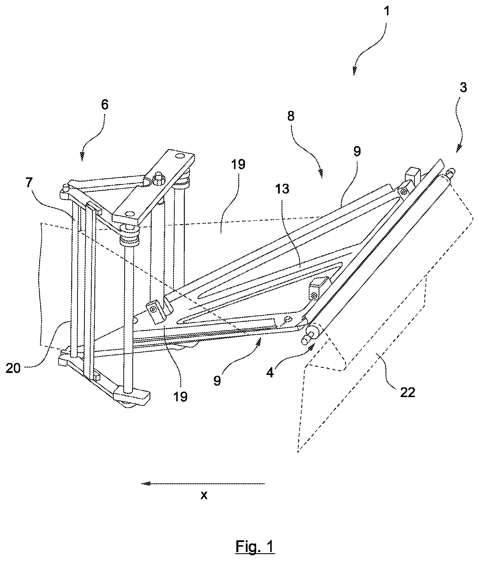 Patent US12304169 — Folding wedge device for a bag packaging machine — Figure 1