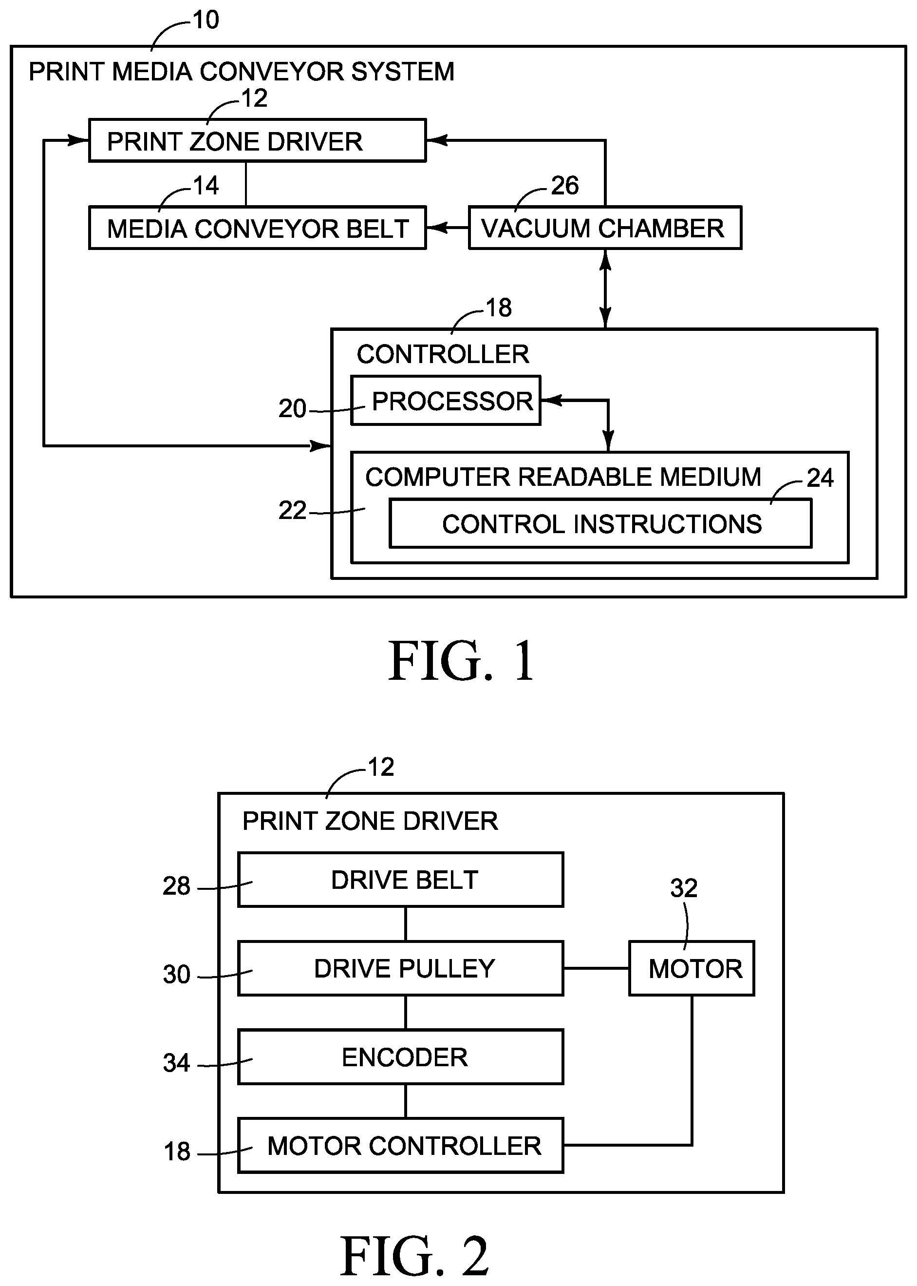 Patent US12304194 — Print zone driver for a printer conveyor belt — Figure 1