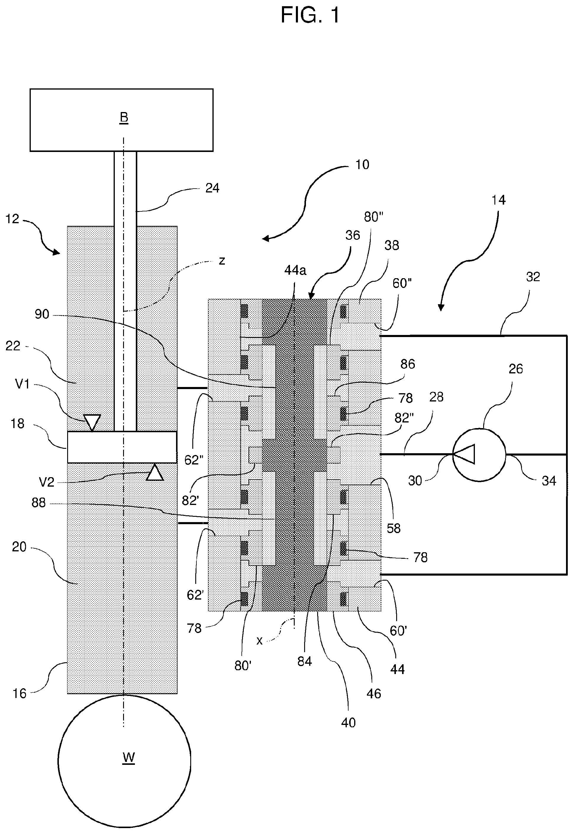 Patent US12304268 — Active suspension for a vehicle — Figure 1