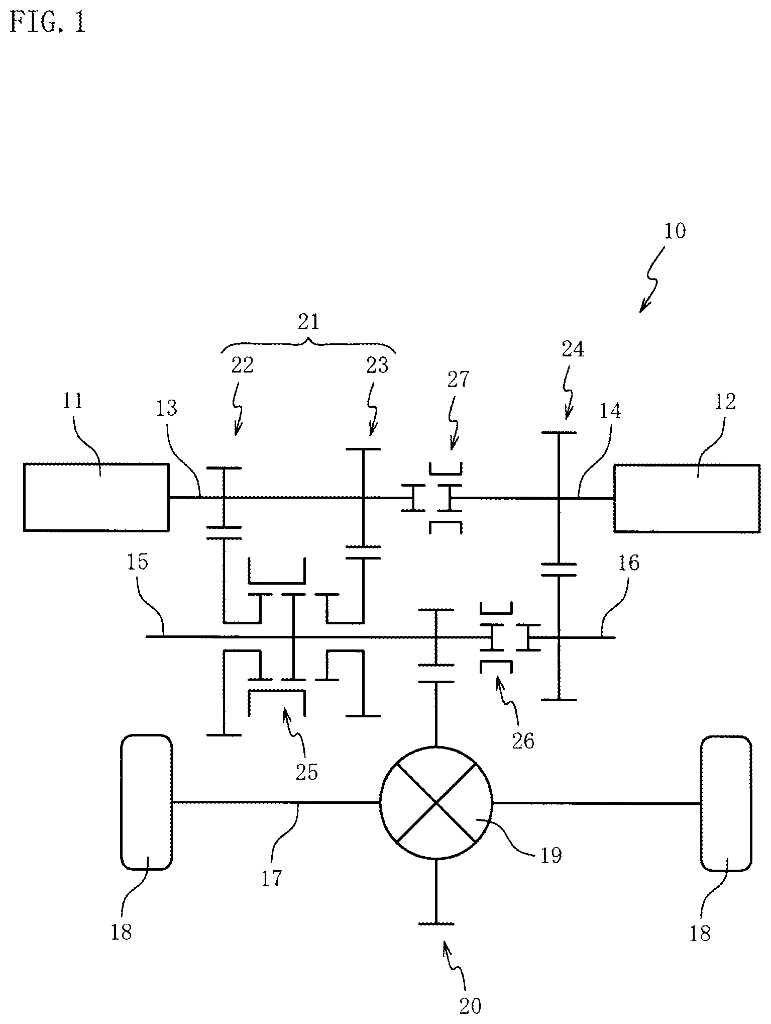 Patent US12304303 — Power transmission device — Figure 1