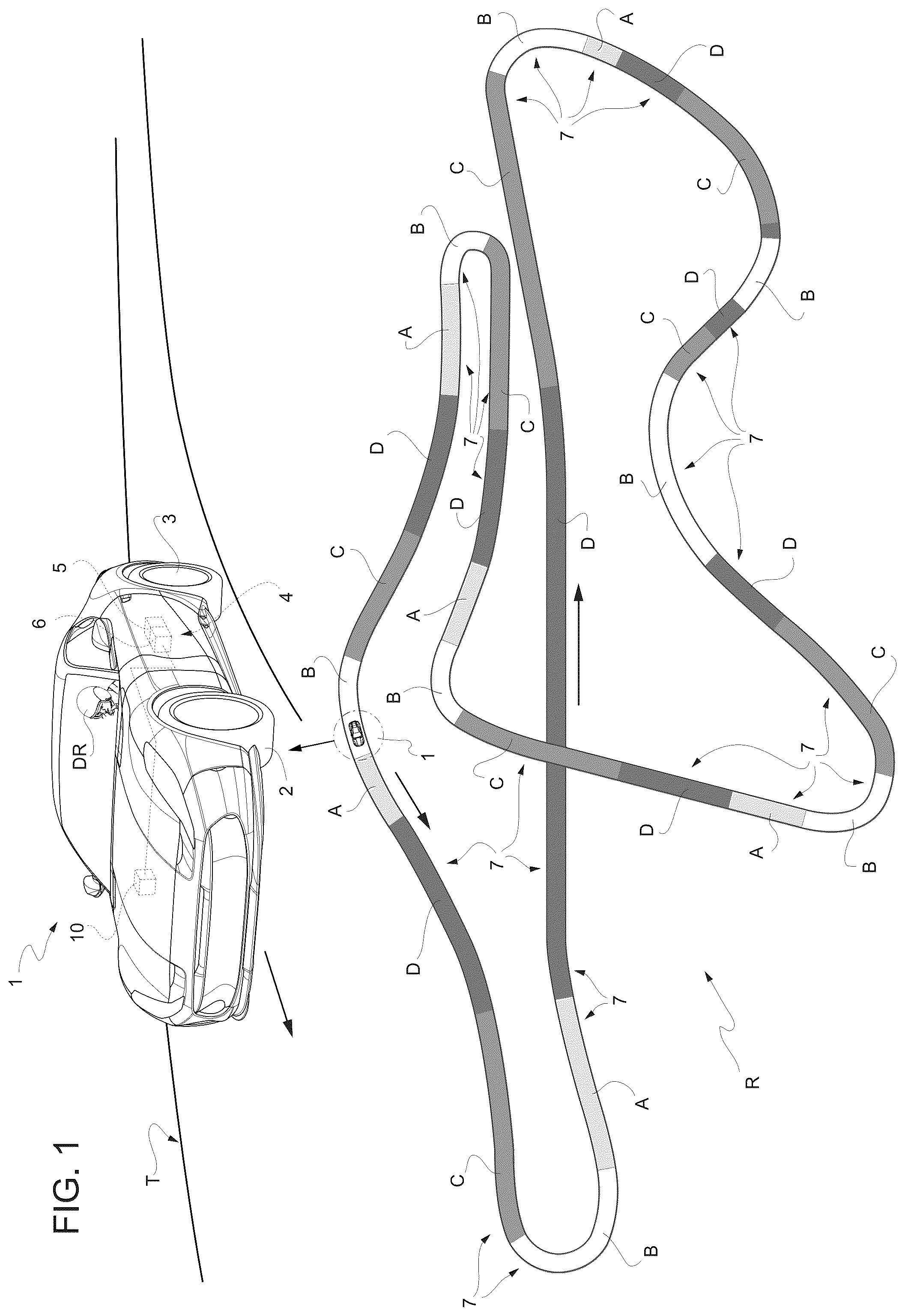 Patent US12304319 — Method for the performance-enhancing driver assistance of a road vehicle — Figure 1