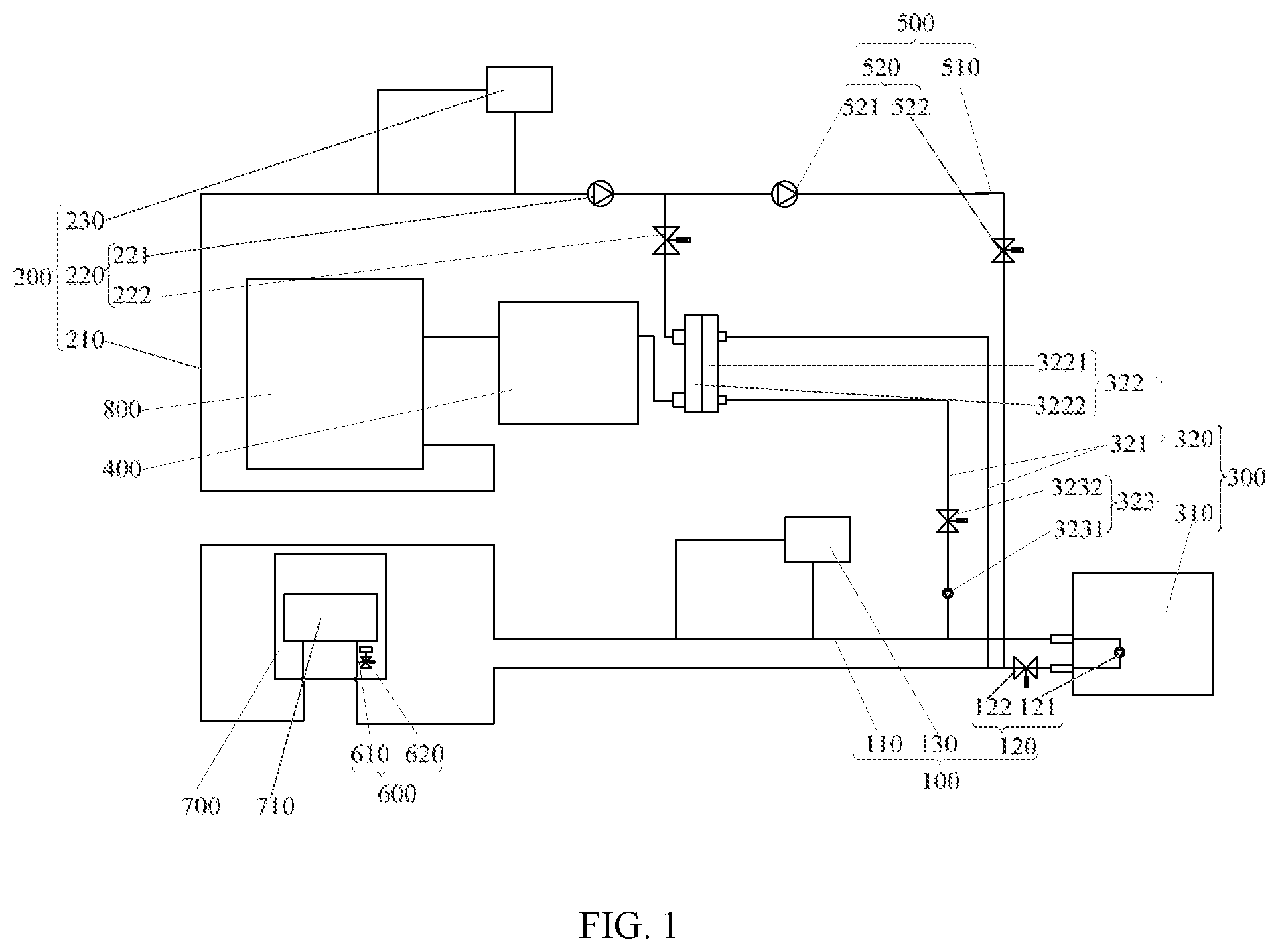 Patent US12304352 — Electric vehicle thermal management system, battery thermal management method and electric vehicle — Figure 1