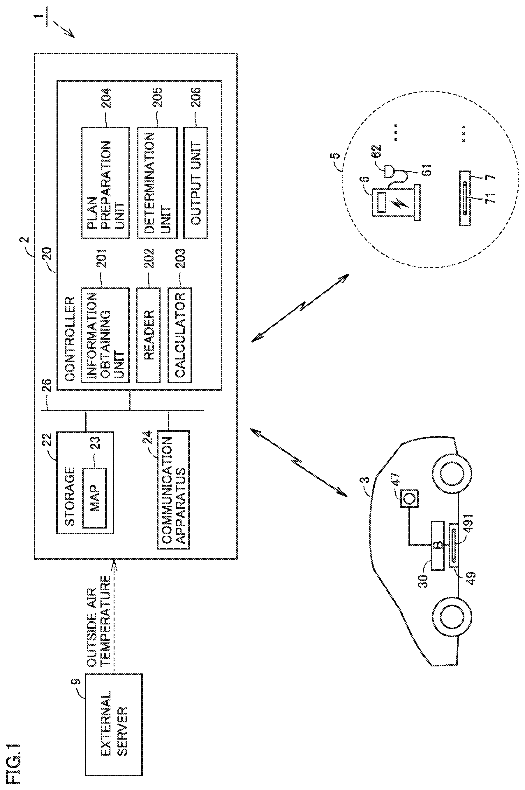 Patent US12304354 — Plan preparation system and plan preparation apparatus — Figure 1