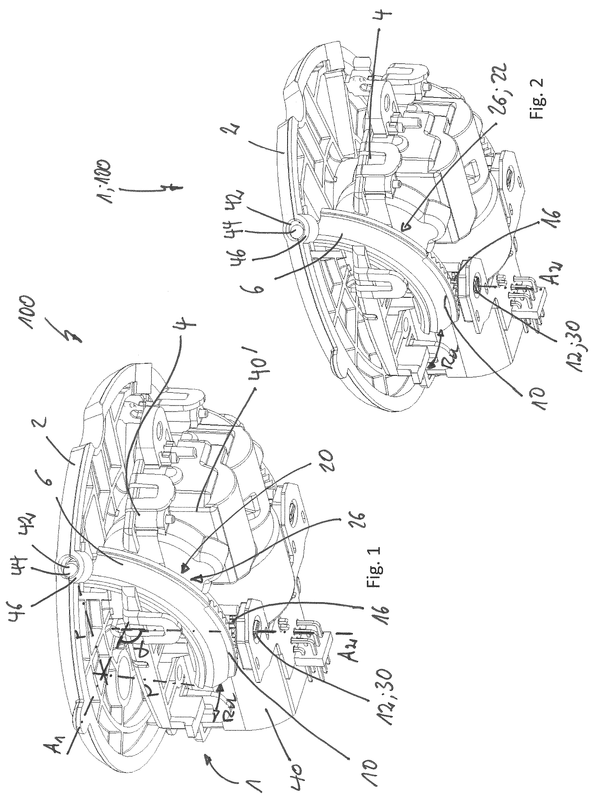 Patent US12304393 — View adjusting mechanism and adjusting means for such a view adjusting mechanism — Figure 1