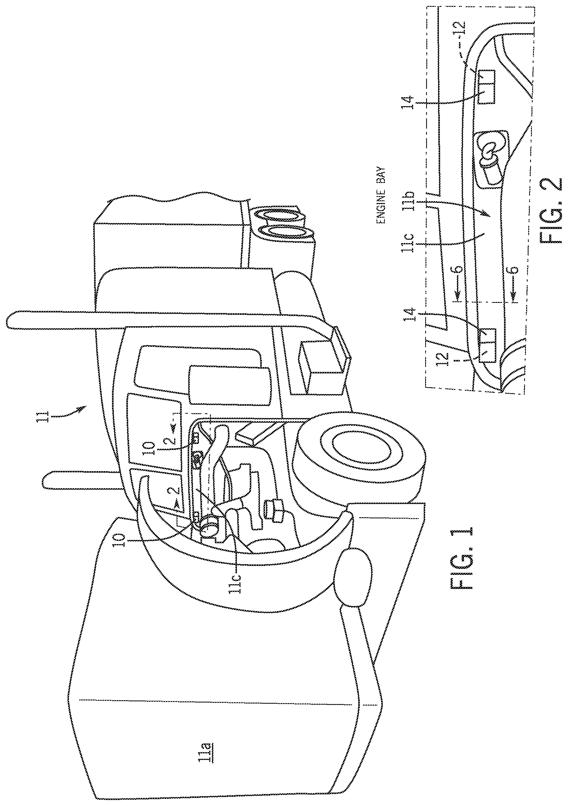 Patent US12304398 — Apparatus and method for eliminating hood noises in tractor trailer trucks — Figure 1