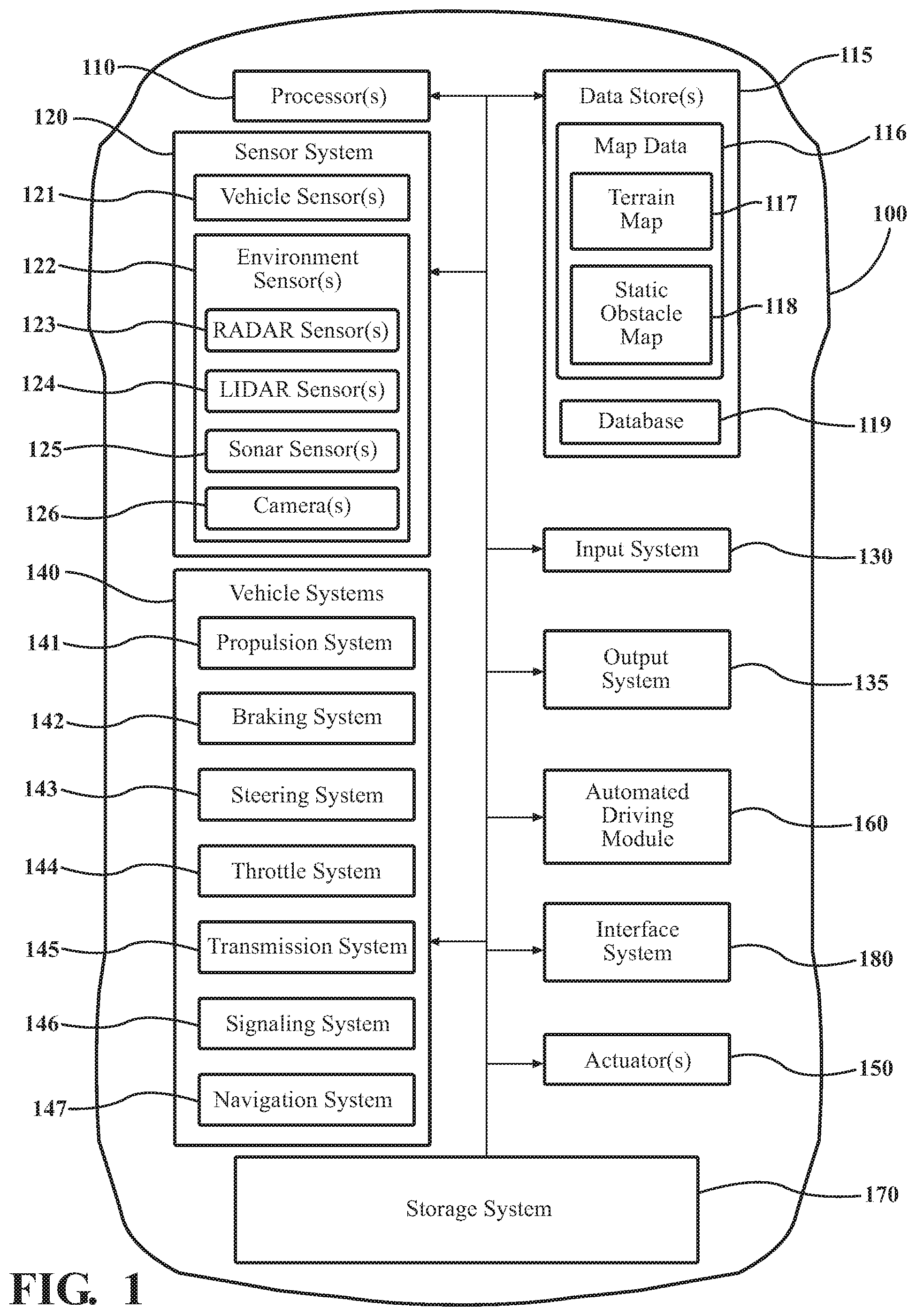 Patent US12304424 — Vehicle systems for dynamic crowdsourced delivery — Figure 1