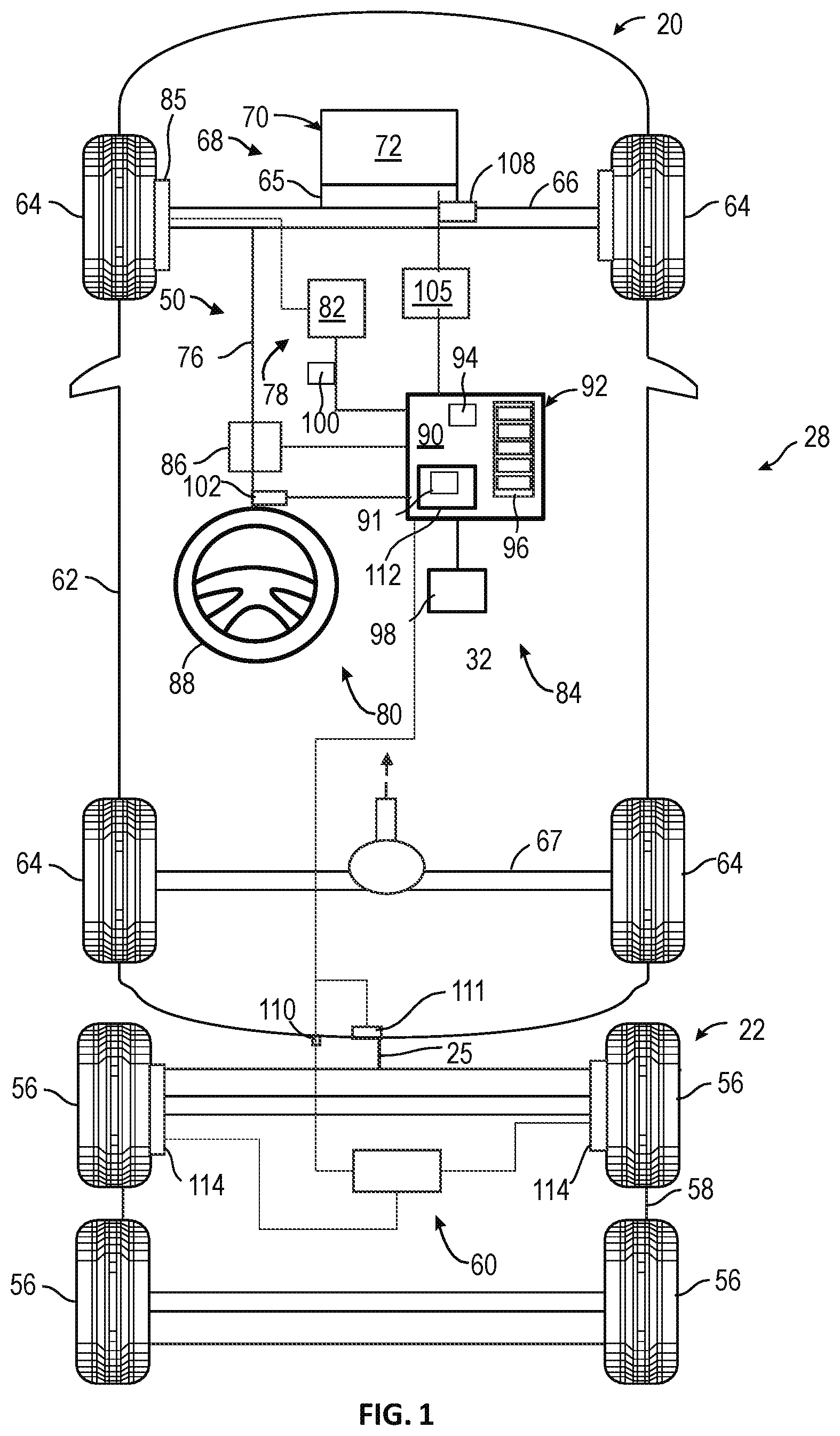 Patent US12304445 — Automatic trailer brake gain scaling system and method using hitch forces — Figure 1