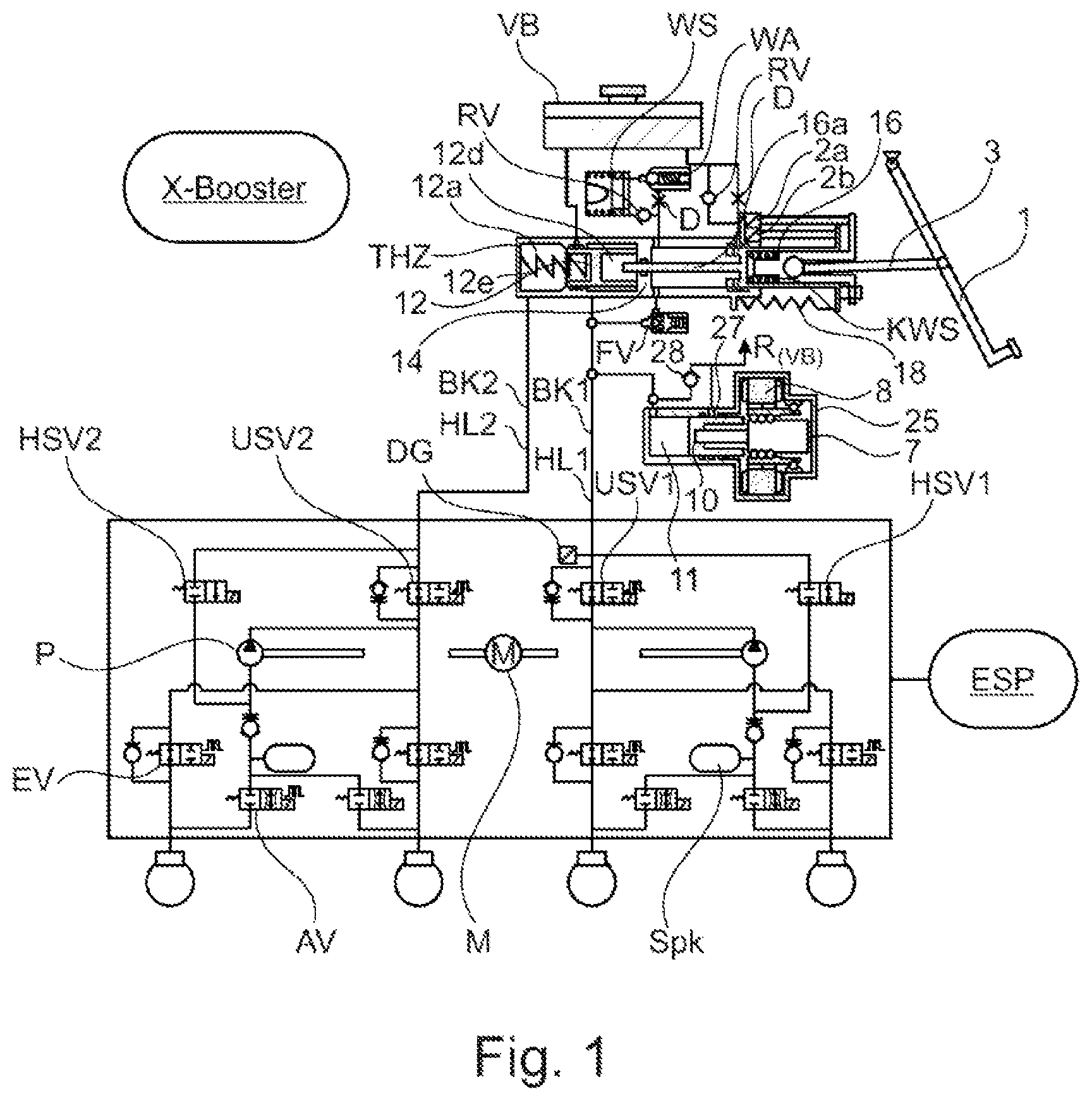 Patent US12304451 — Brake system — Figure 1