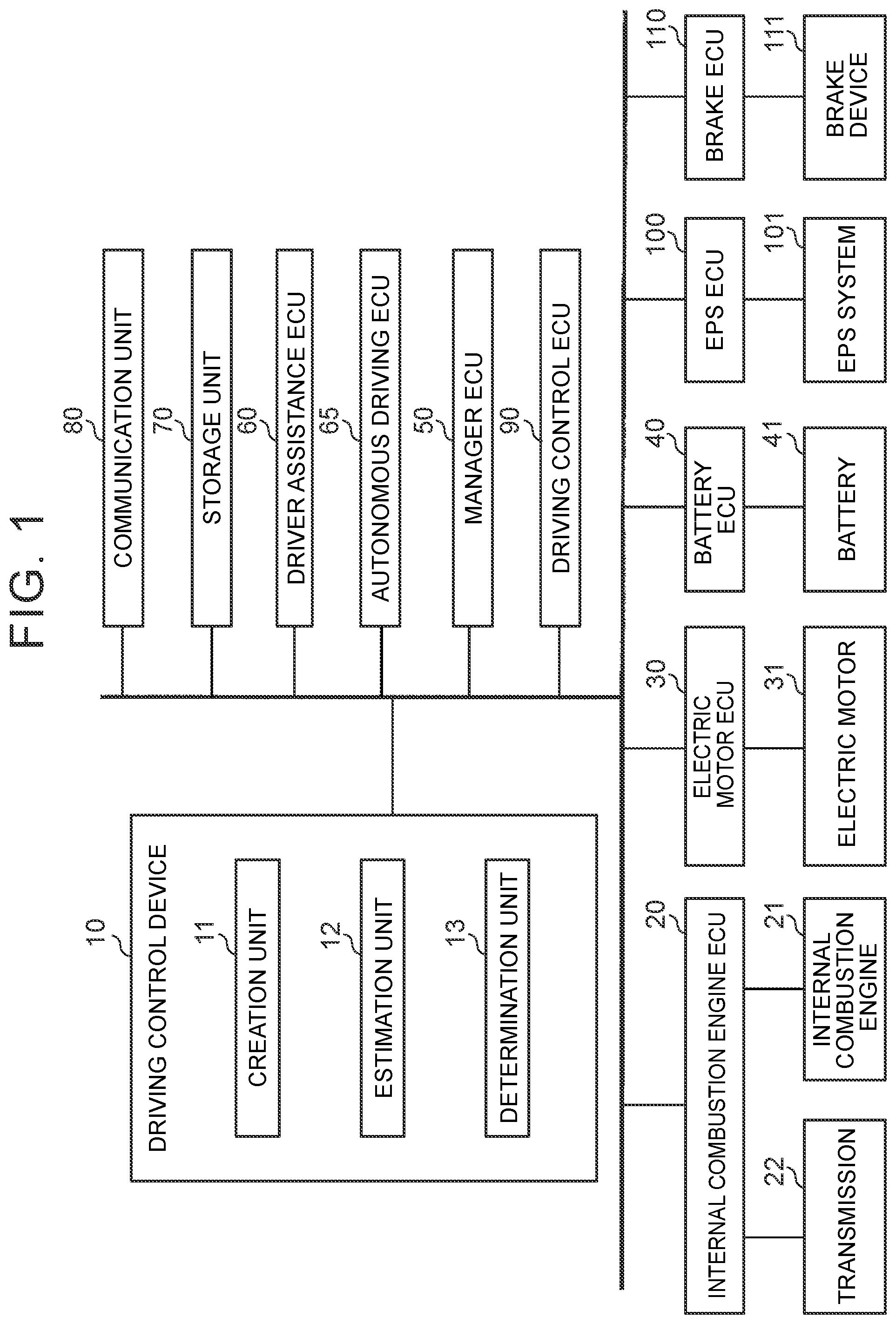 Patent US12304452 — Driving control device, method, and non-transitory storage medium — Figure 1