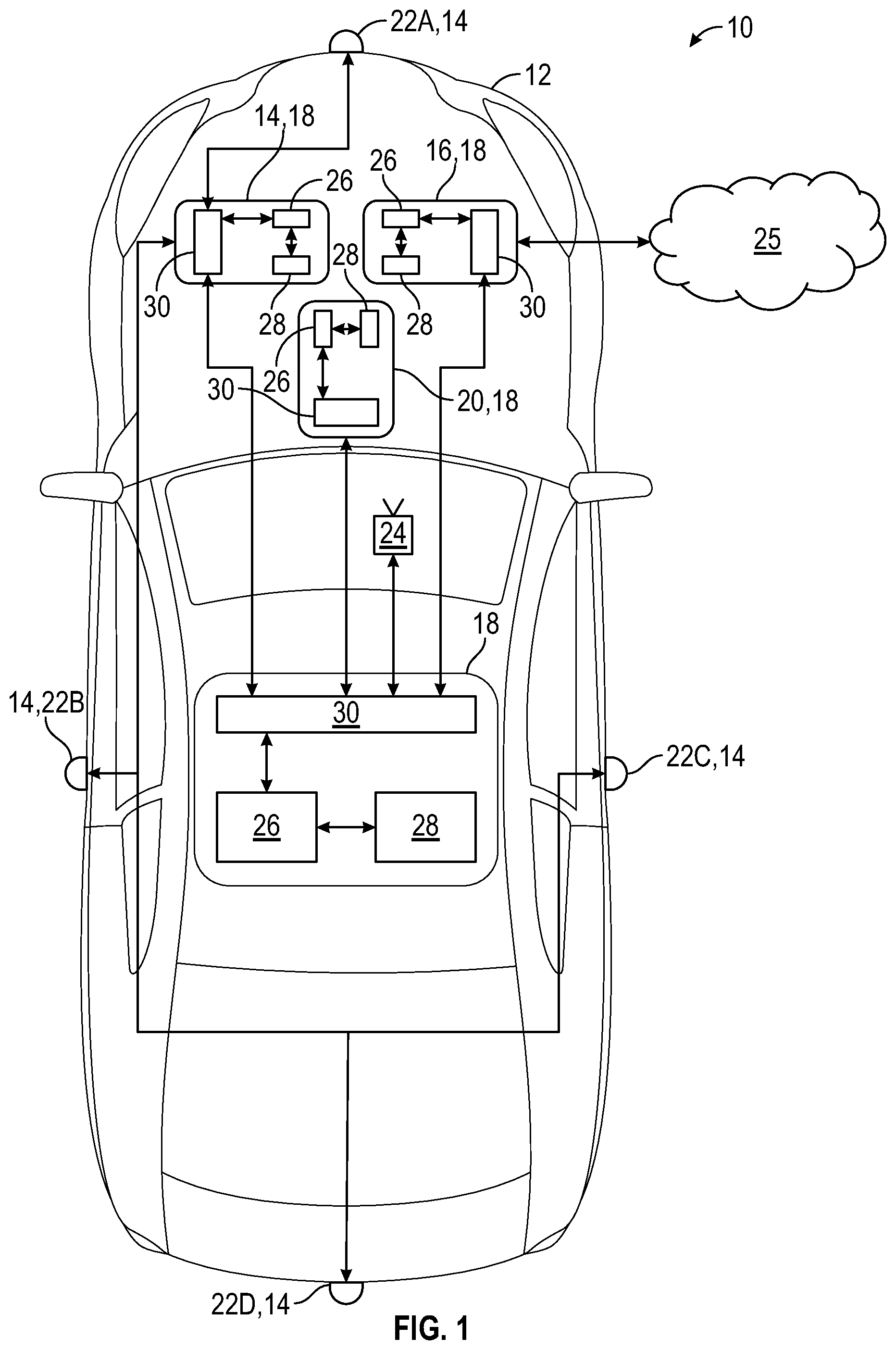 Patent US12304459 — System and method for context oriented auto park assist — Figure 1