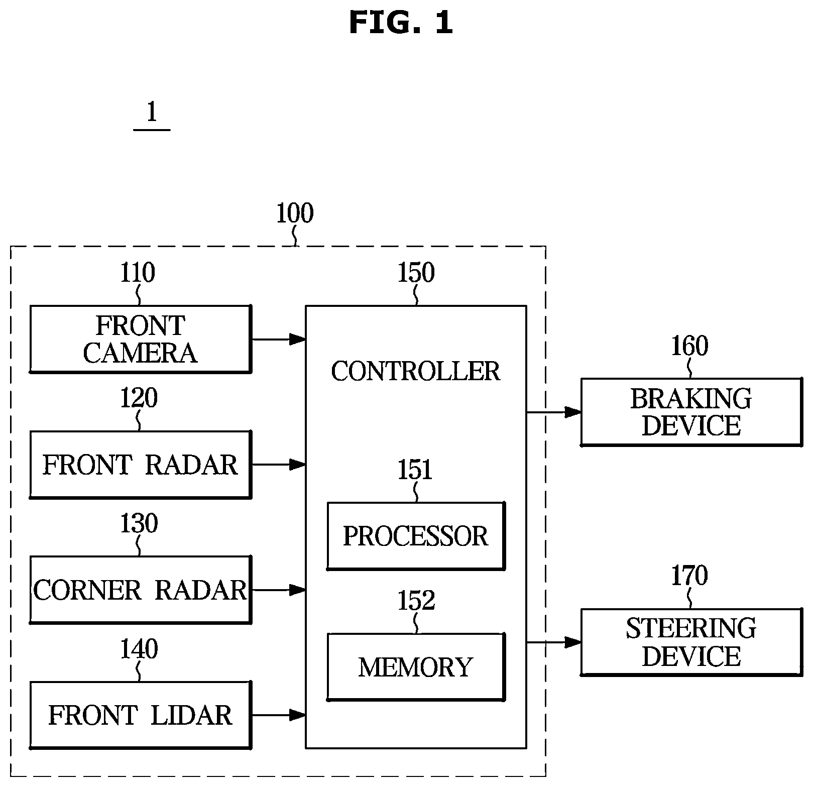 Patent US12304466 — Vehicle and method of controlling the same — Figure 1