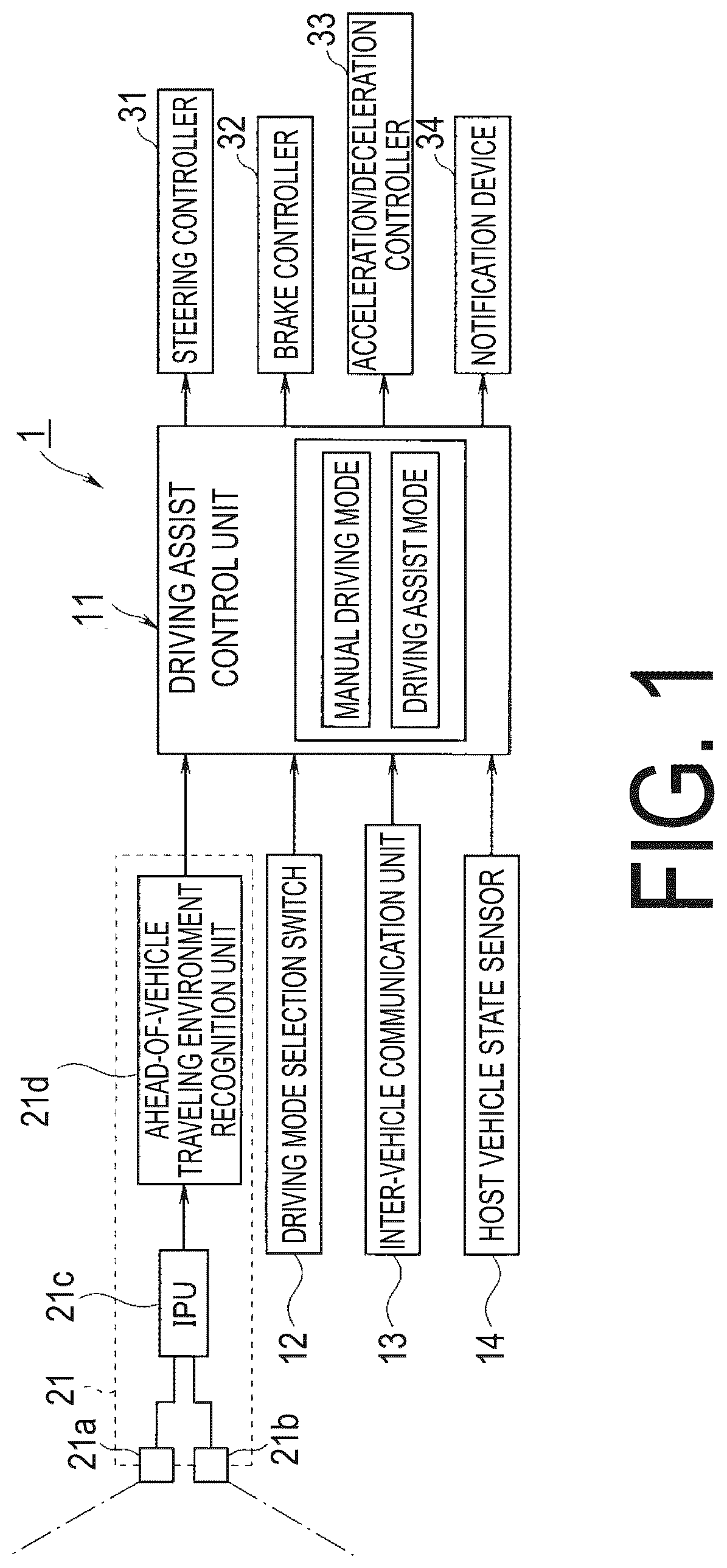 Patent US12304467 — Driving assist device — Figure 1