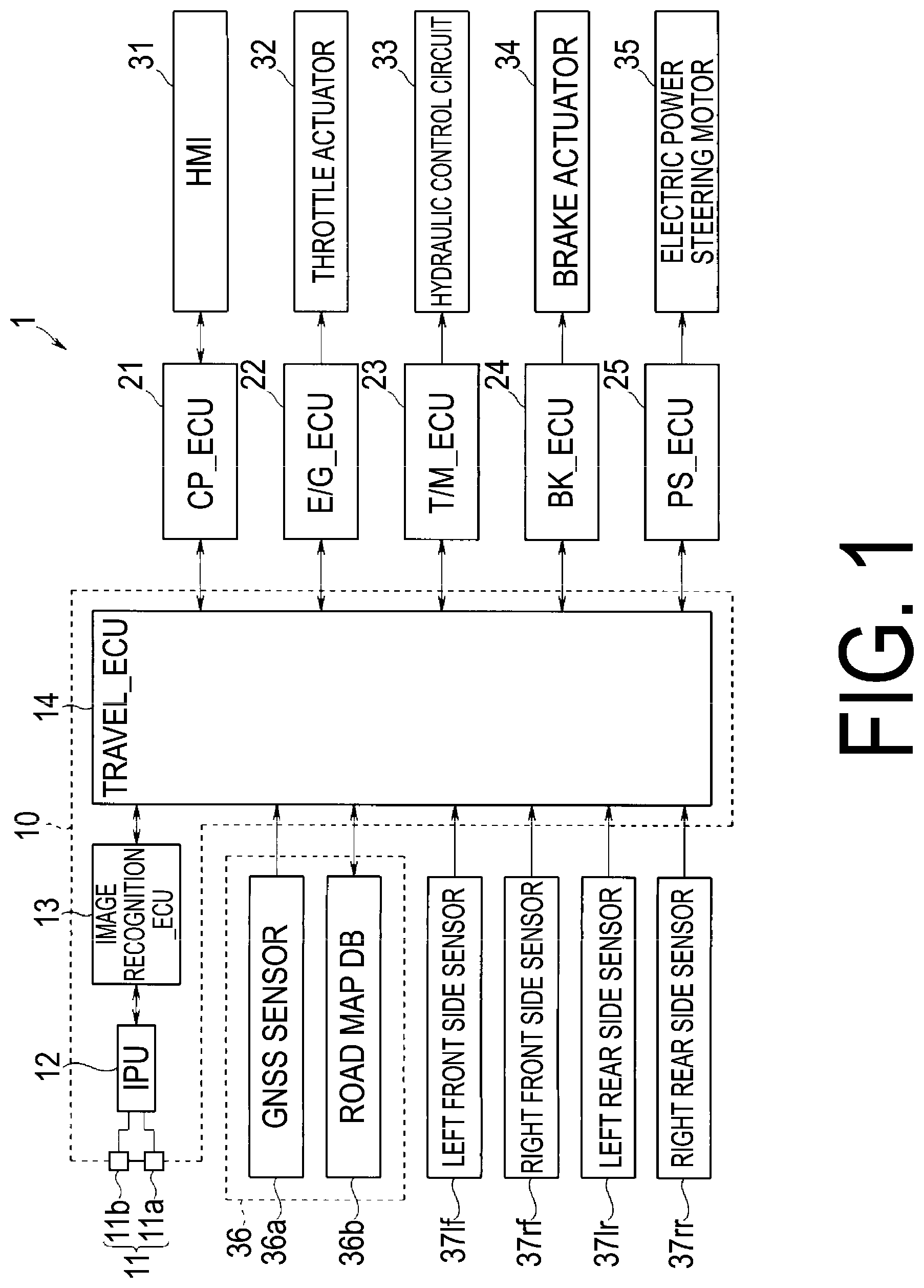 Patent US12304468 — Vehicle driving assist device — Figure 1