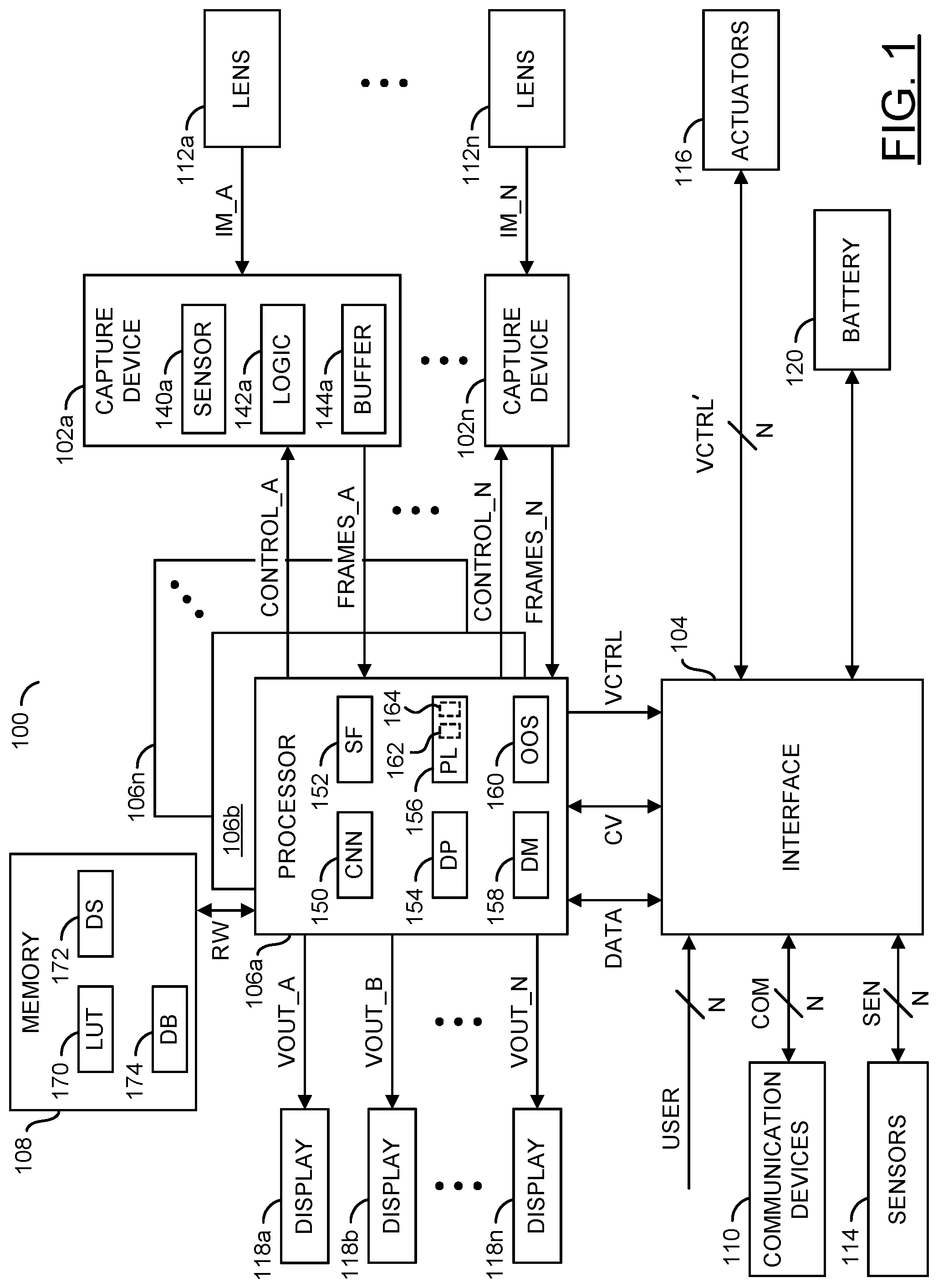 Patent US12304475 Figure 1 – Automatic collision detection, warning, avoidance and prevention in parked cars