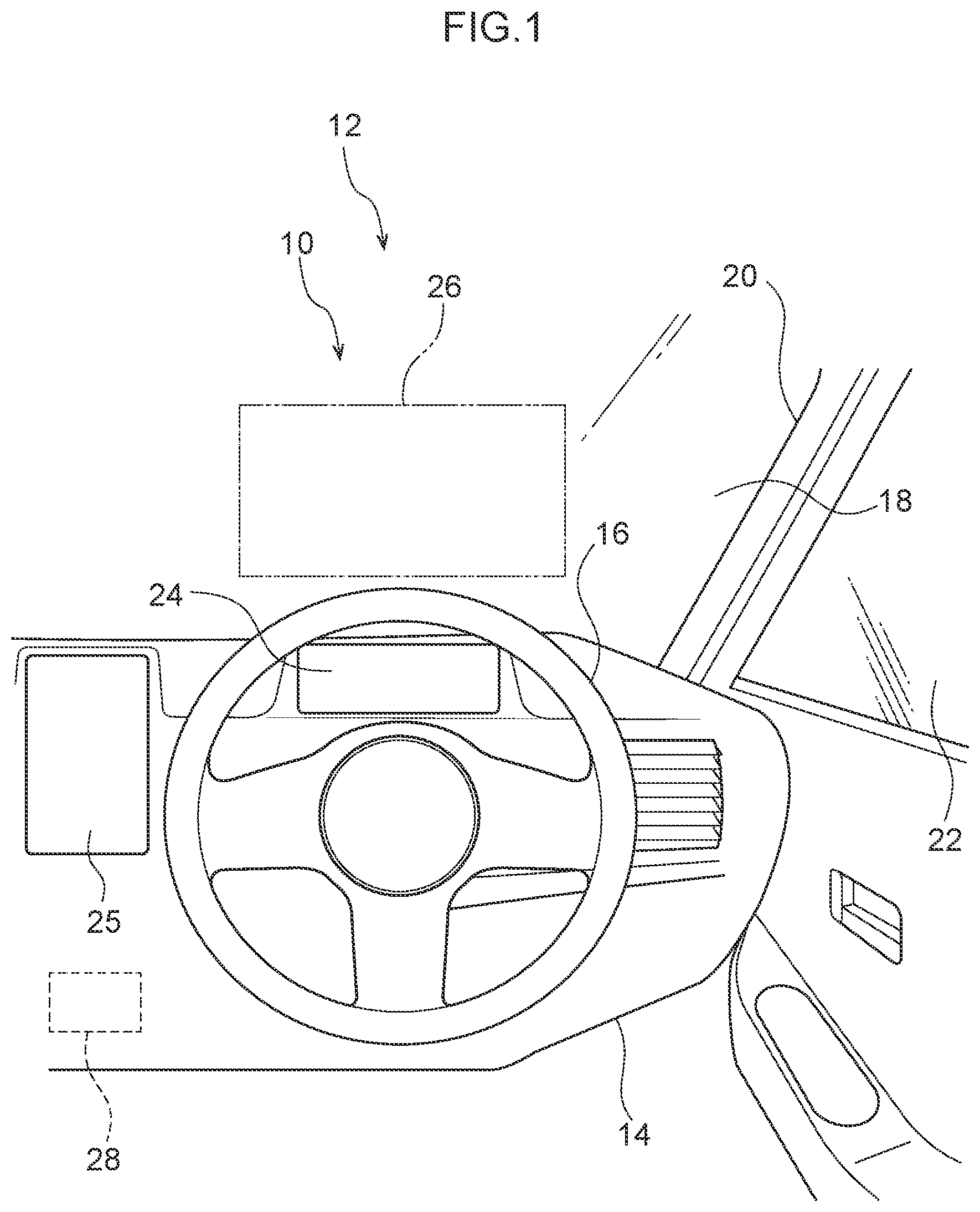 Patent US12304479 — Vehicle display device, display method, and storage medium — Figure 1