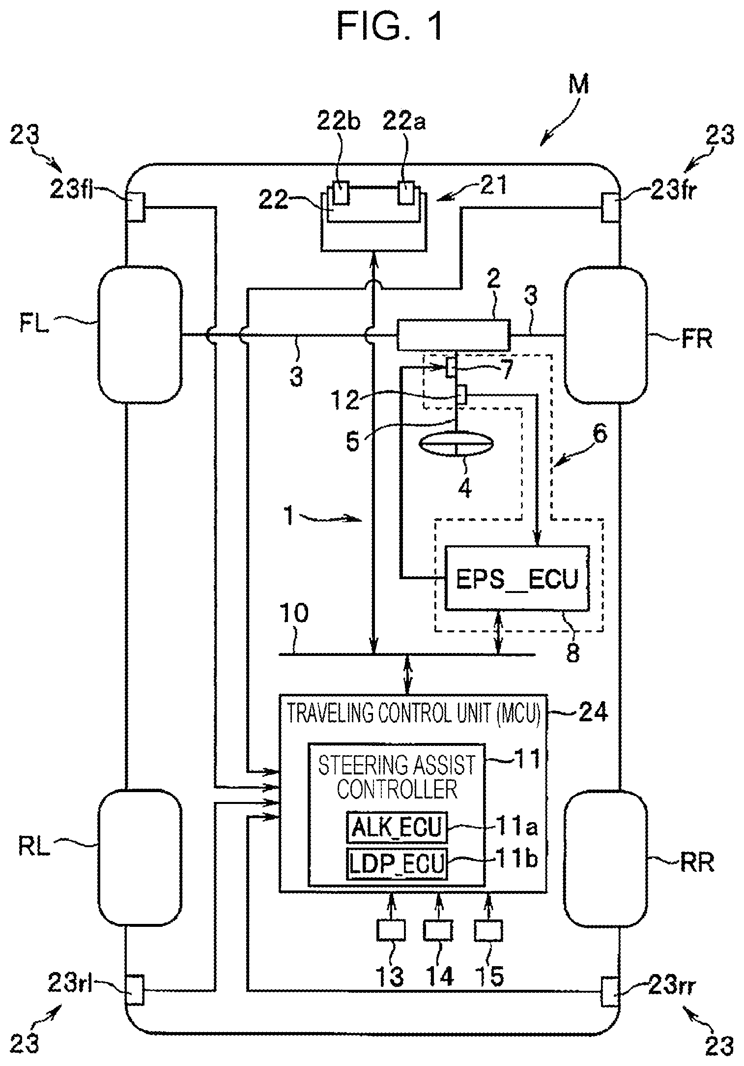 Patent US12304480 — Vehicle drive assist apparatus — Figure 1