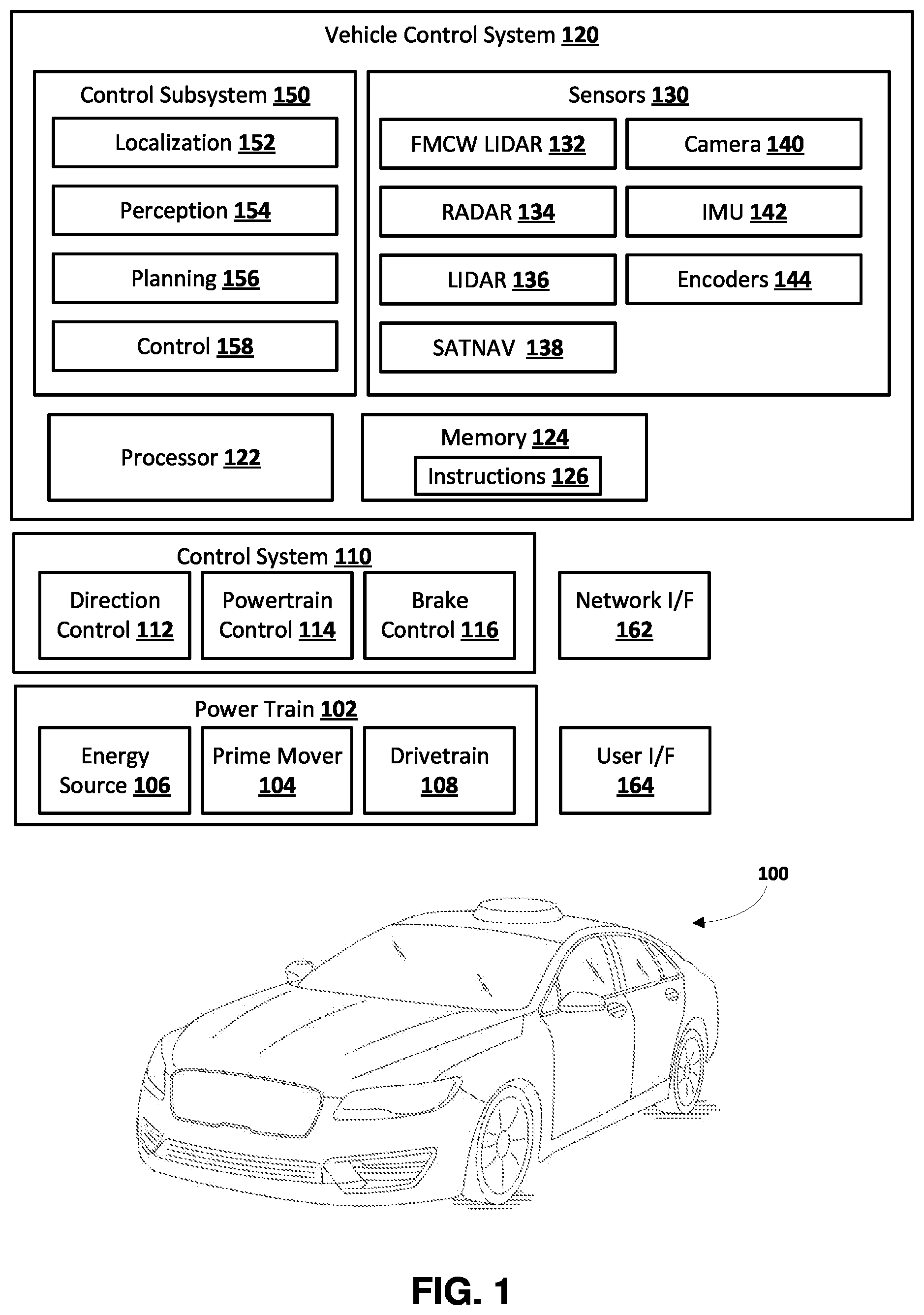 Patent US12304494 — Control of autonomous vehicle based on determined yaw parameter(s) of additional vehicle — Figure 1
