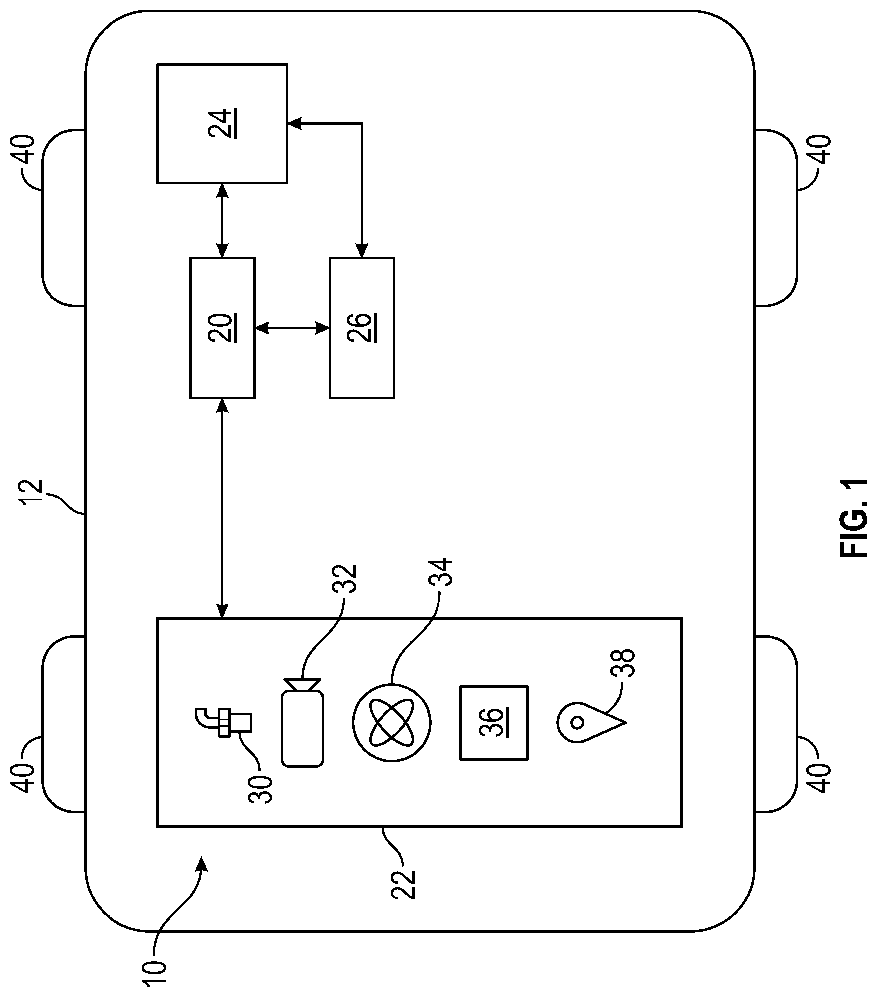 Patent US12304511 — Vehicle data health monitoring and recording system for multi-layer control software architecture — Figure 1