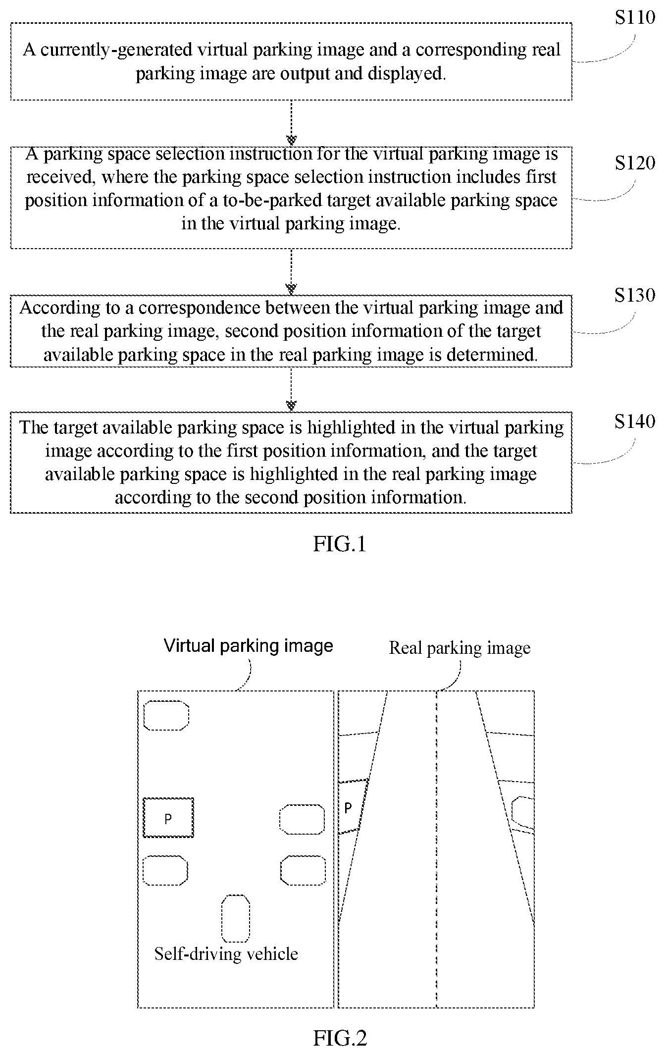 Patent US12304519 — Parking interaction method and apparatus, storage medium, electronic device and vehicle — Figure 1