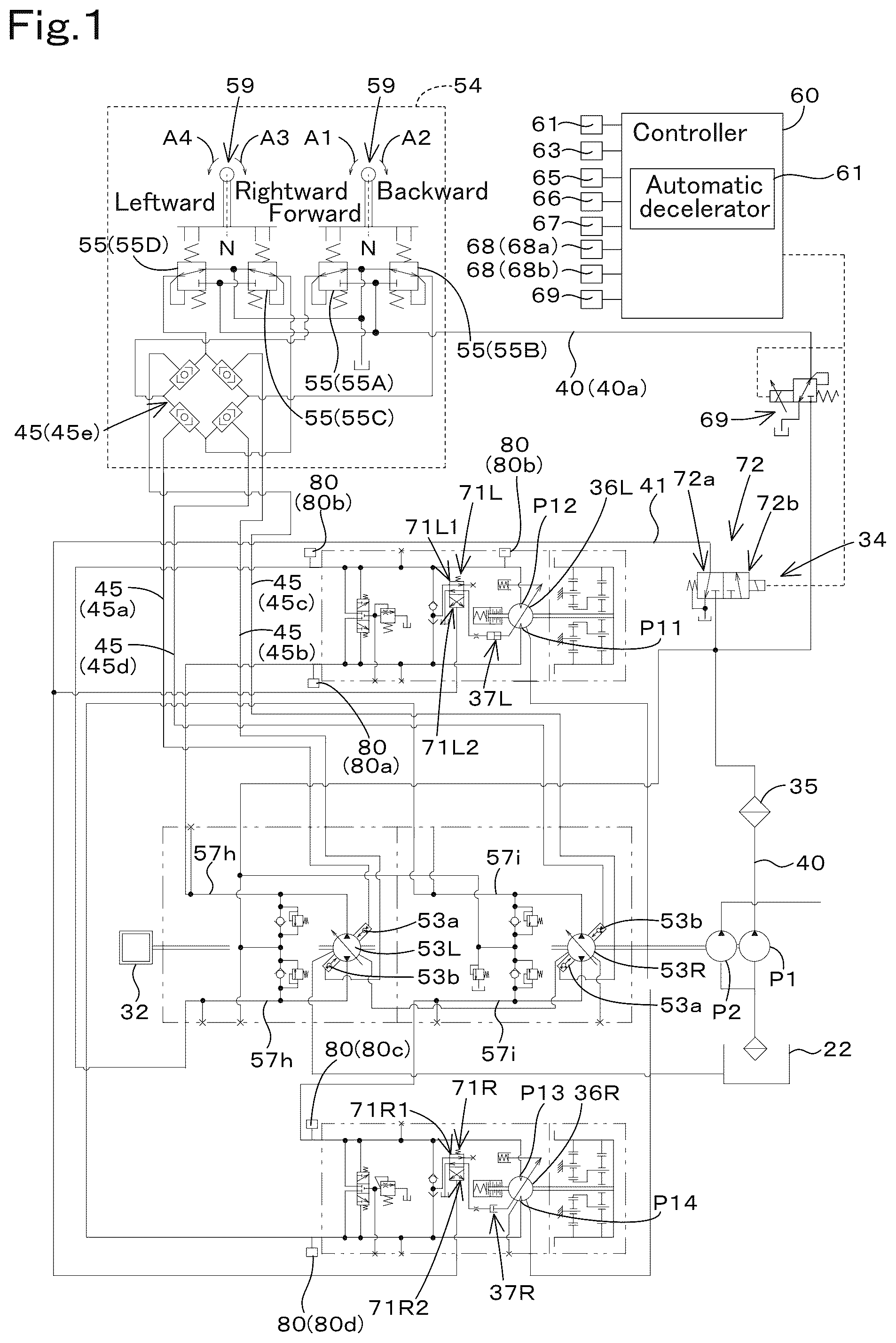 Patent US12304555 — Working machine — Figure 1