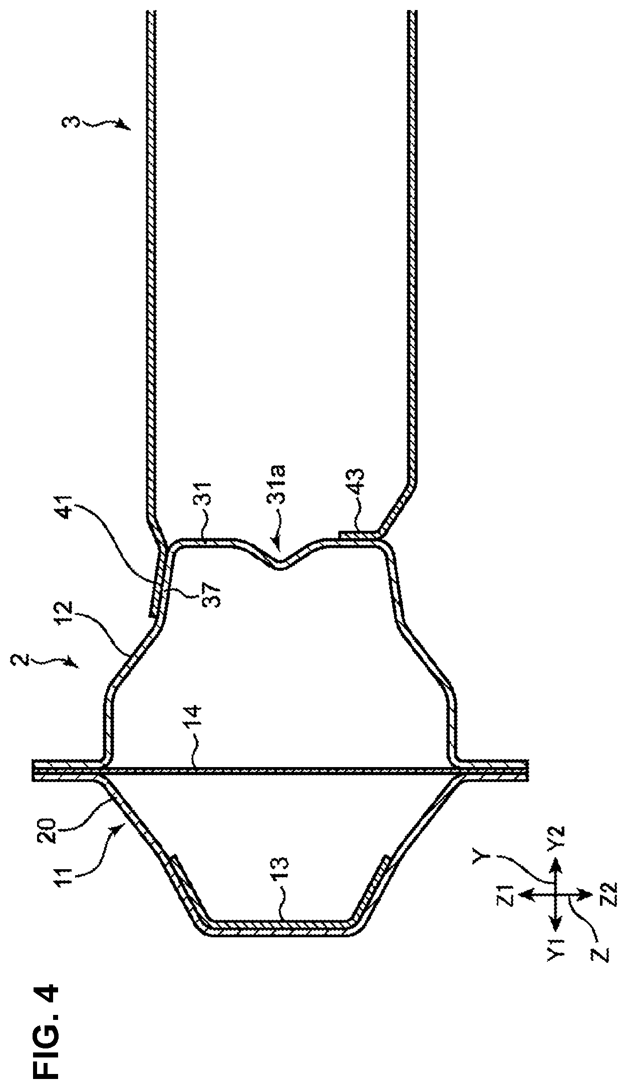 Patent US12304563 Figure 3 – Lower vehicle-body structure of vehicle