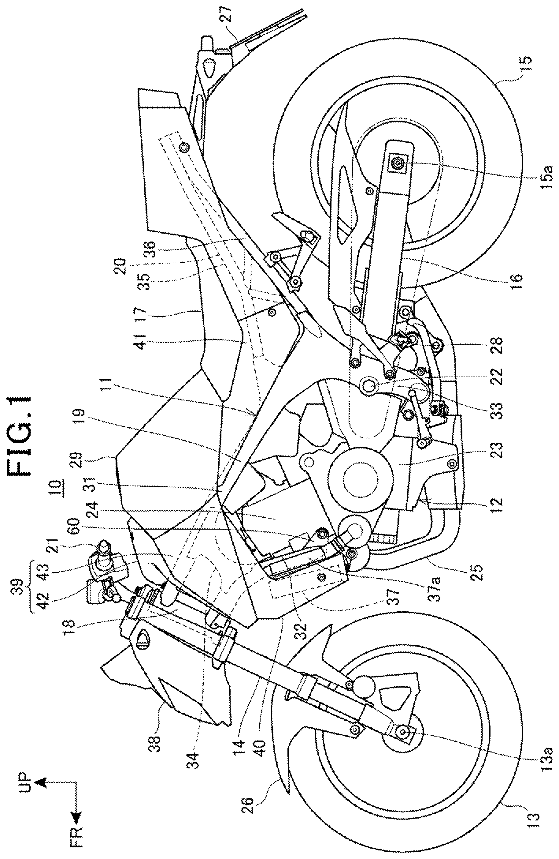 Patent US12304582 Figure 1 – Saddle-ride vehicle