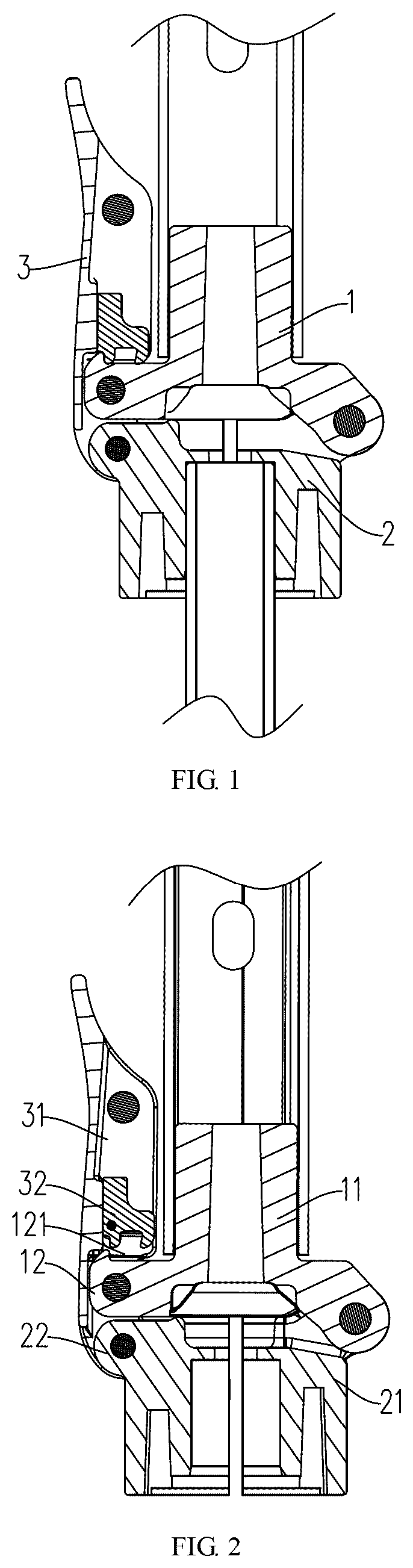 Patent US12304588 — Folding device and scooter — Figure 1