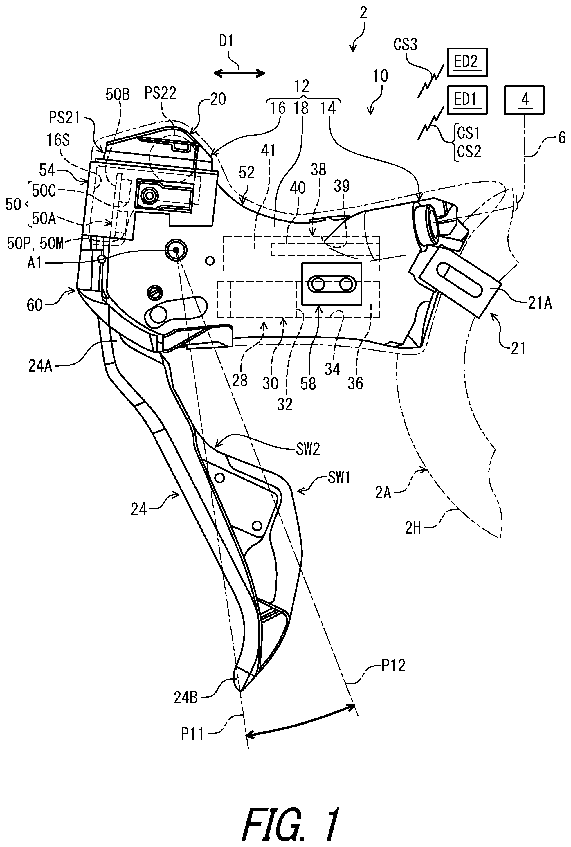 Patent US12304589 — Operating device for human-powered vehicle — Figure 1
