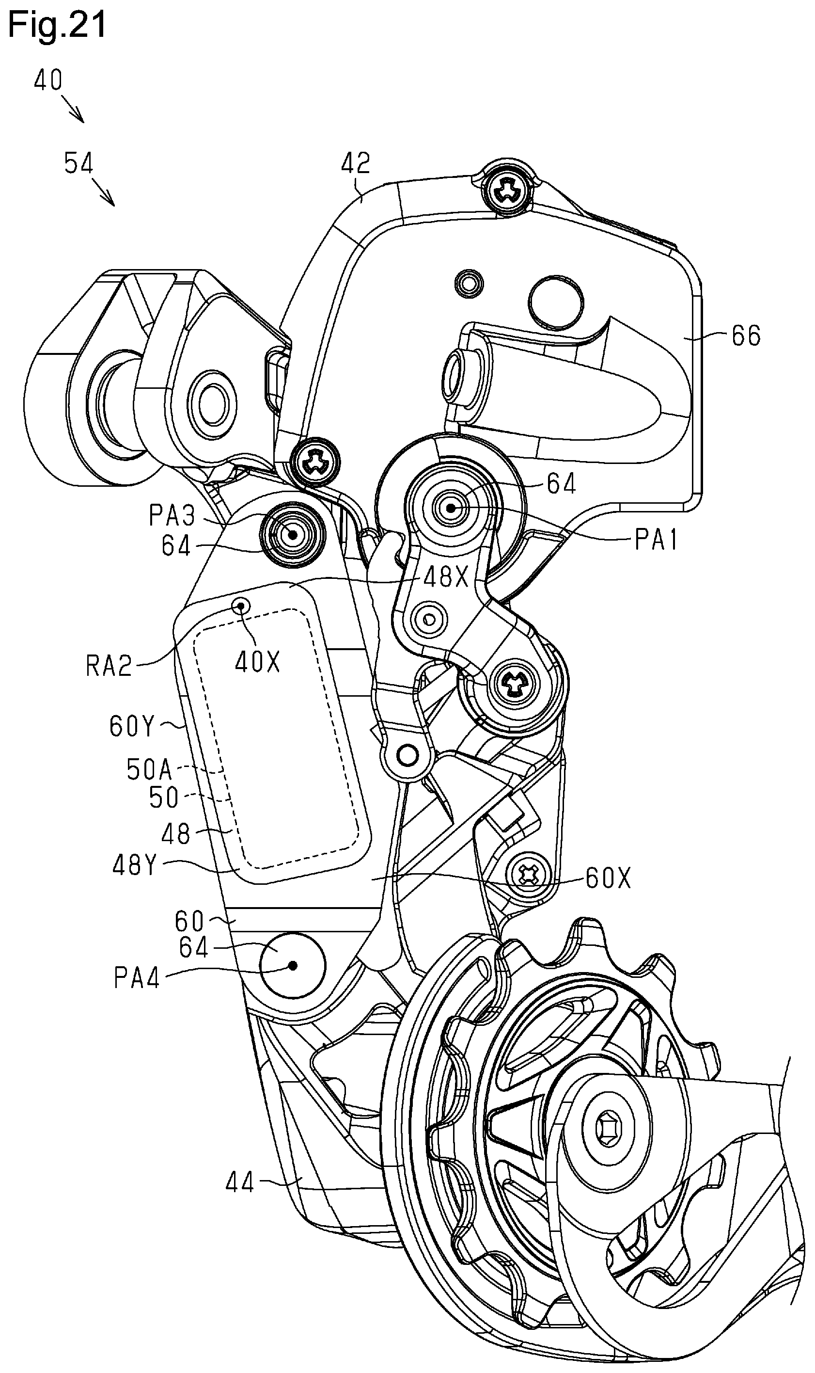 Patent US12304593 Figure 17 – Derailleur for human-powered vehicle