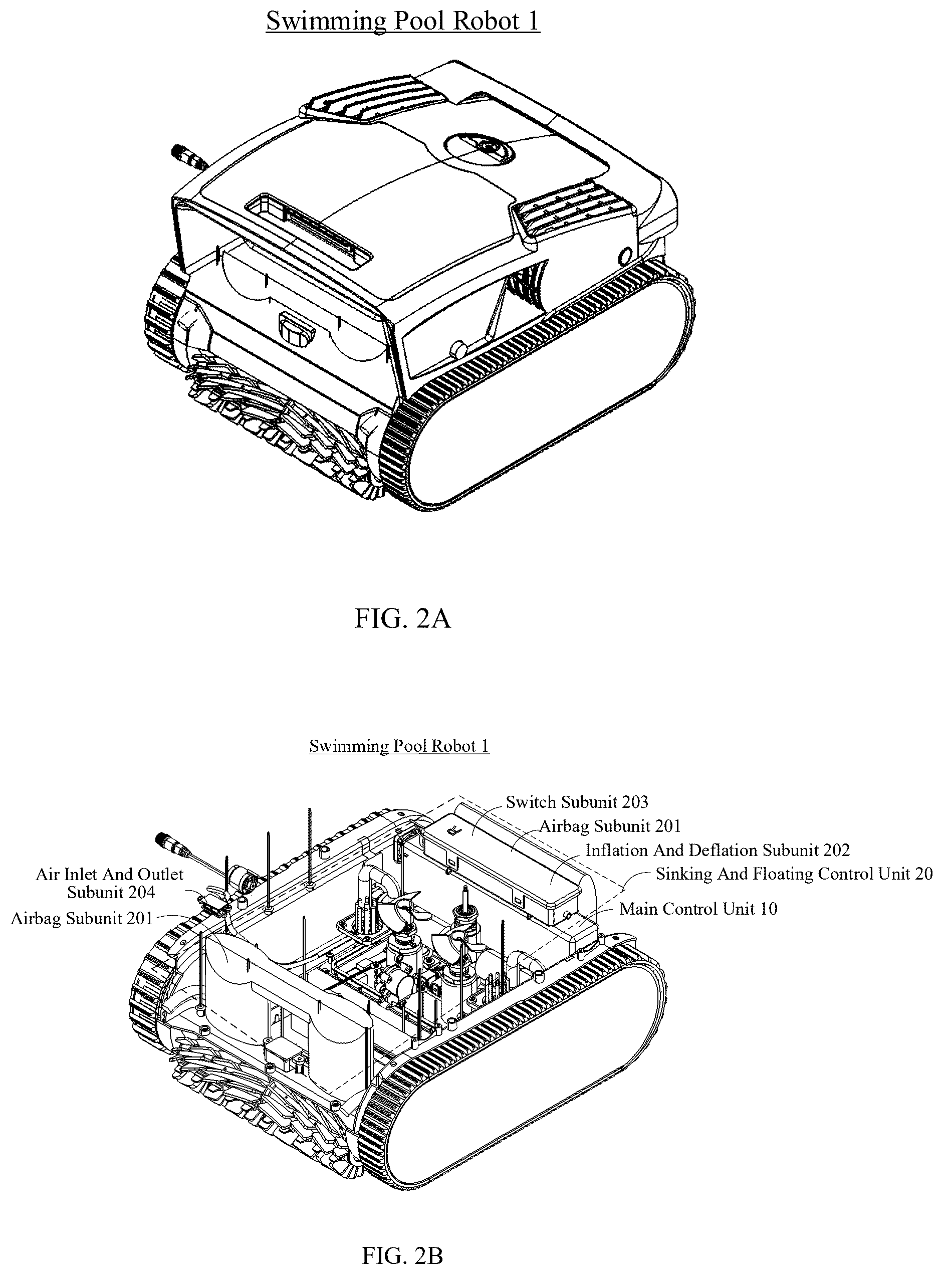 Patent US12304603 Figure 2 – Controllable sinking and floating swimming pool robot and sinking and floating control method for swimming pool robot