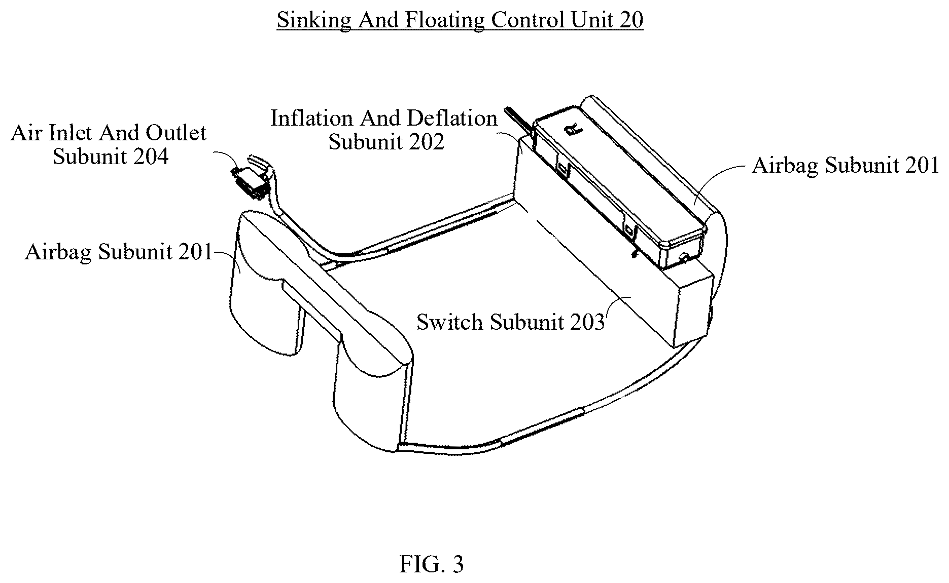 Patent US12304603 Figure 3 – Controllable sinking and floating swimming pool robot and sinking and floating control method for swimming pool robot