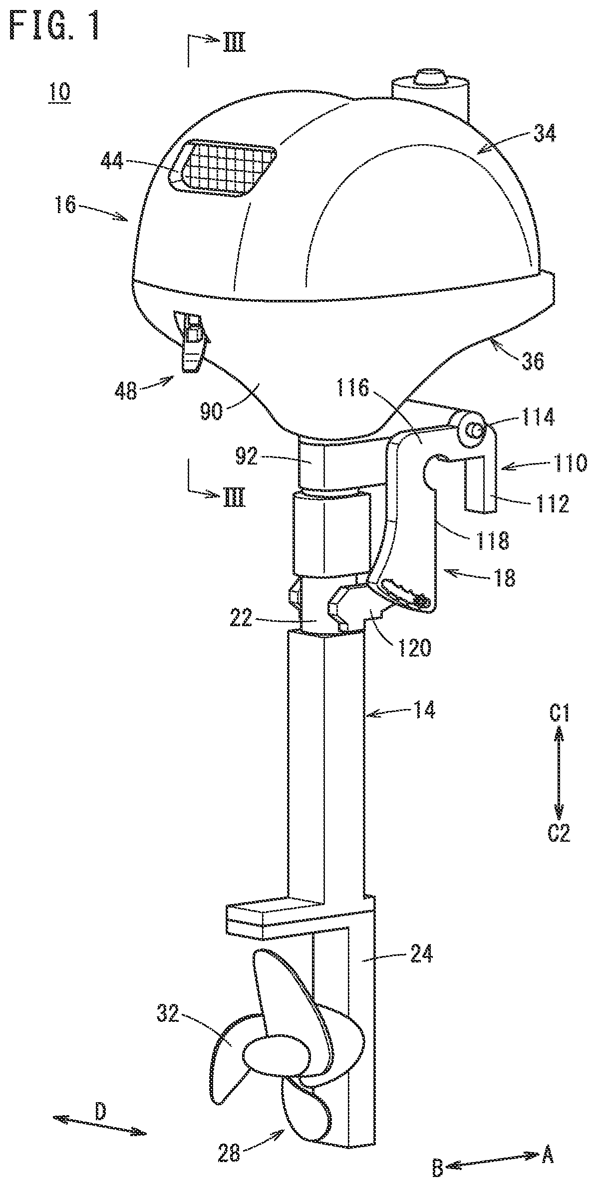 Patent US12304608 — Outboard motor — Figure 1
