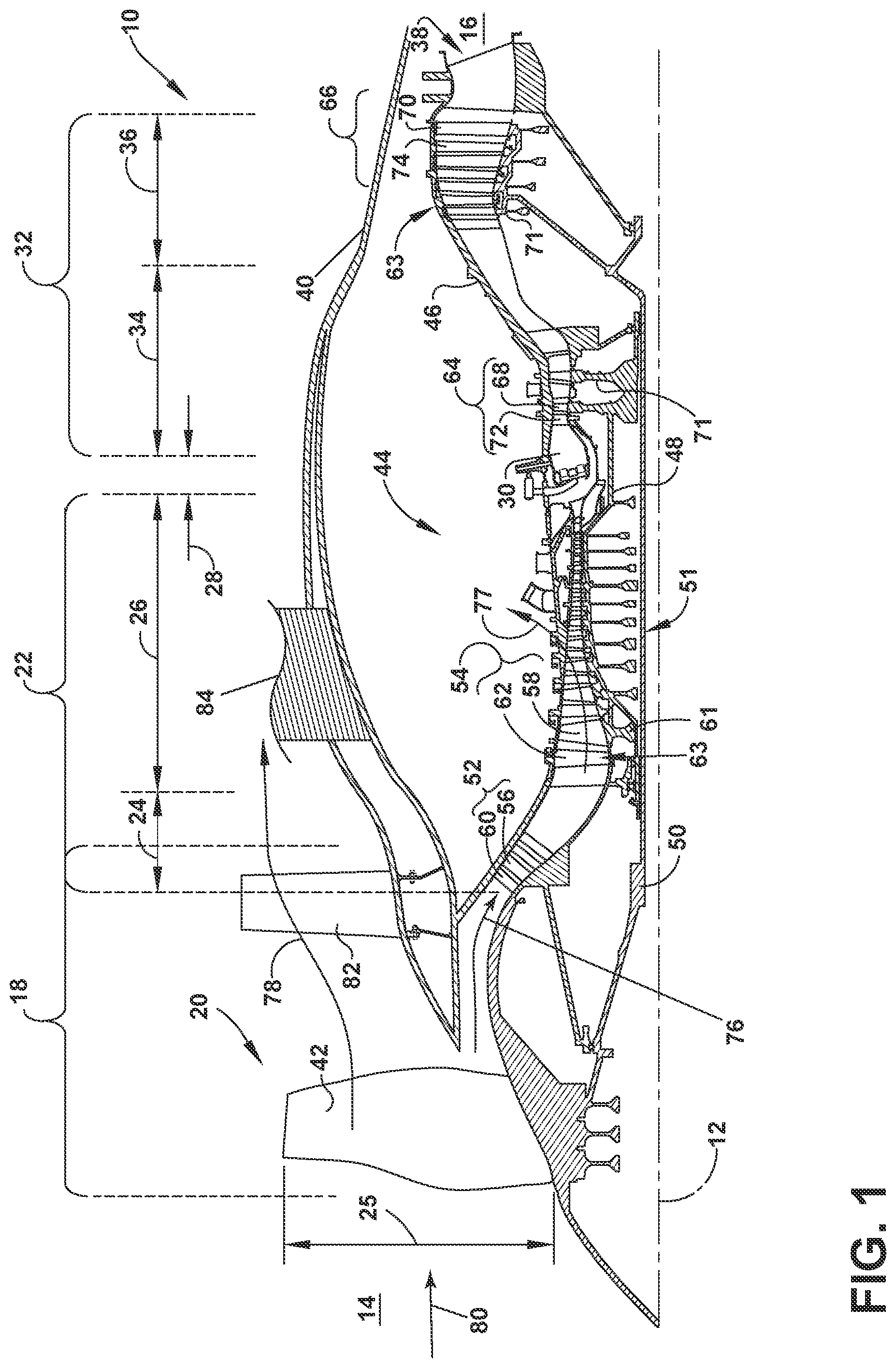 Patent US12304614 — Composite airfoil assembly and method of forming a composite airfoil assembly — Figure 1