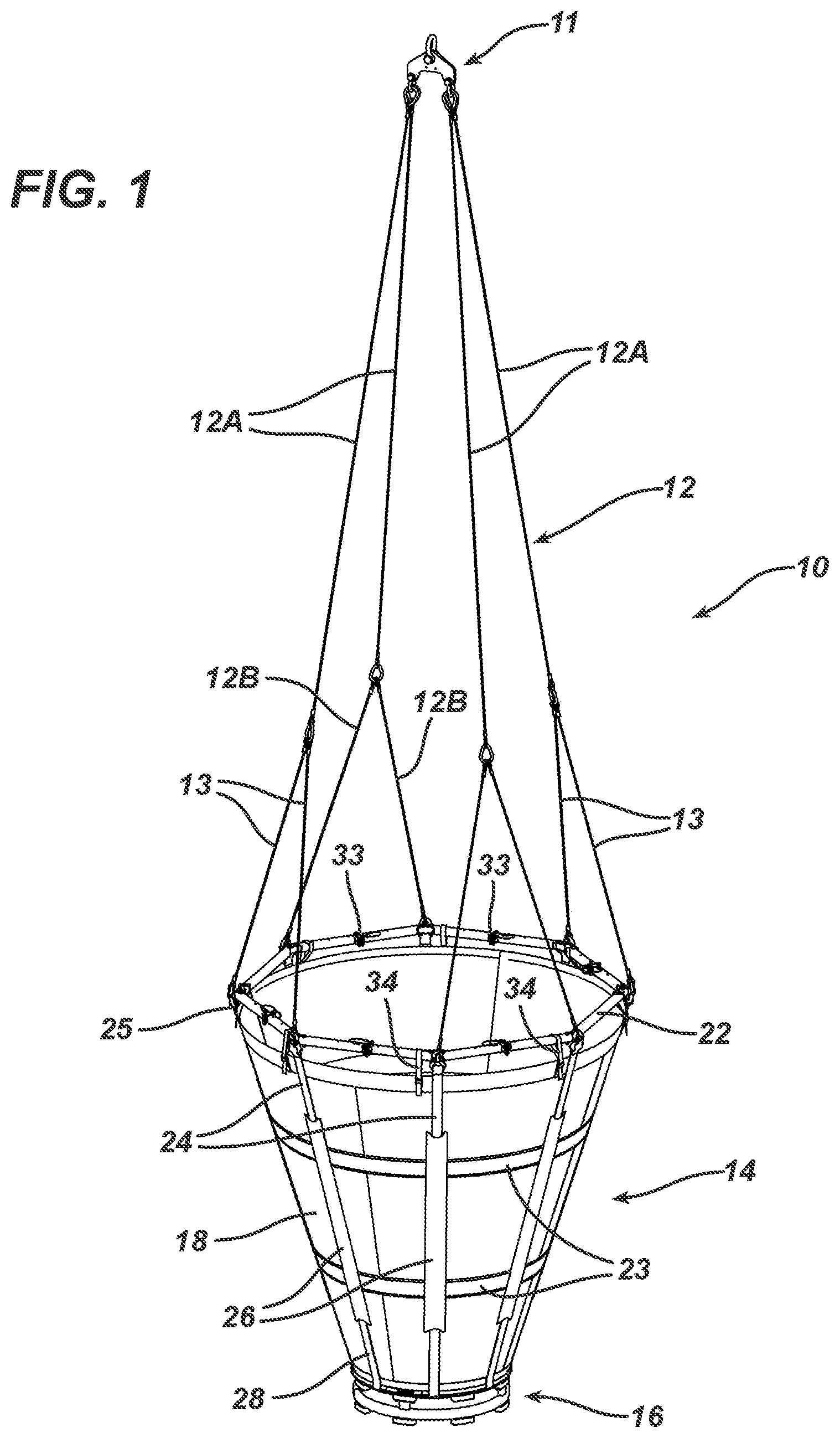 Patent US12304629 — Aerial fire-fighting bucket systems — Figure 1
