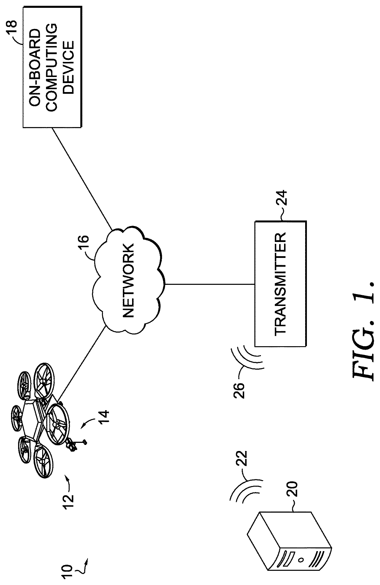 Patent US12304631 Figure 1 – Parcel delivery system and methods using rail system for unmanned aerial vehicles