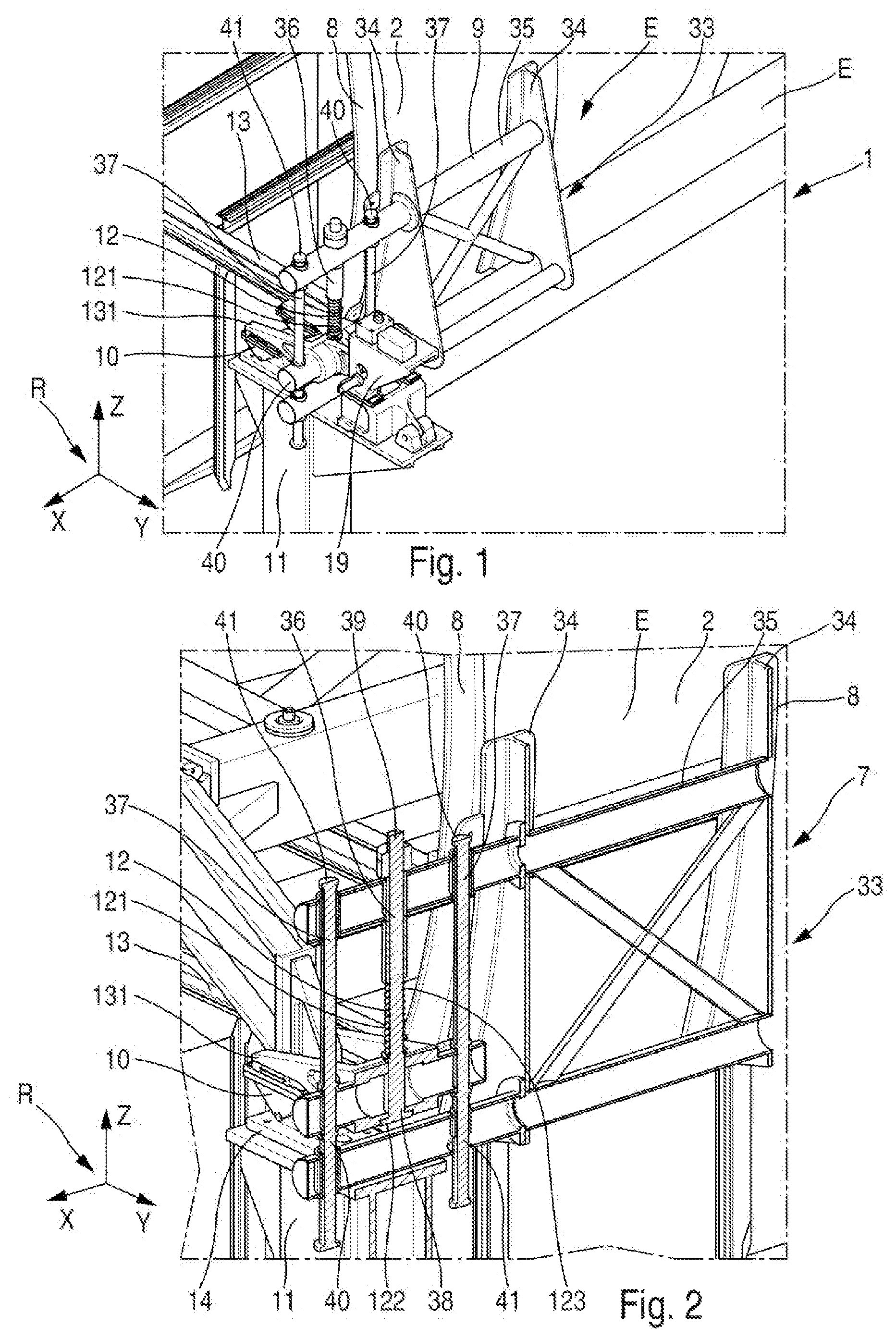 Patent US12304659 — System for handling a side shell of an aircraft with a view to assembling a fuselage barrel of the aircraft and method for assembling a fuselage barrel of an aircraft — Figure 1