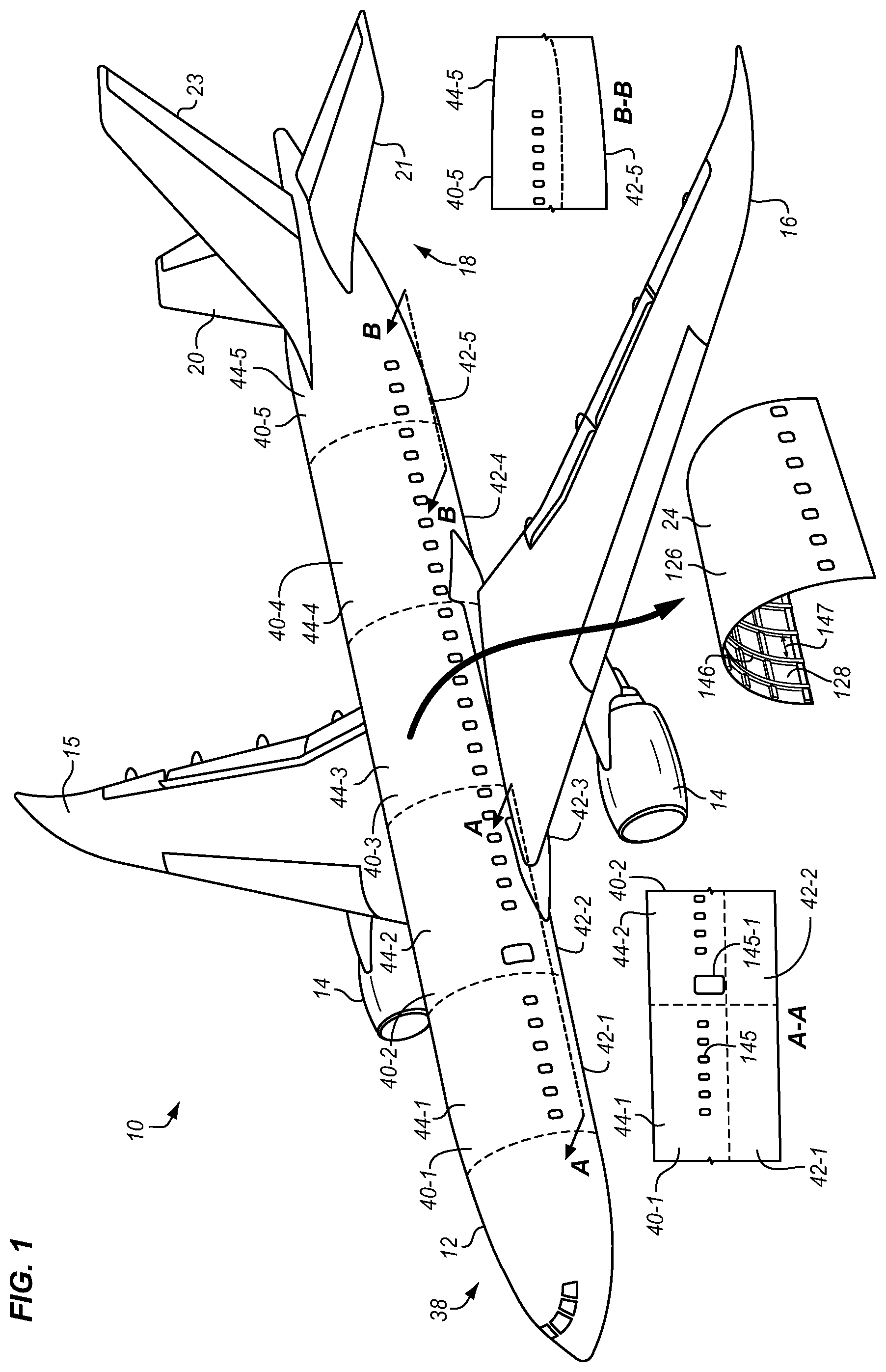 Patent US12304660 — Contour enforcement for line assembled fuselage segments — Figure 1