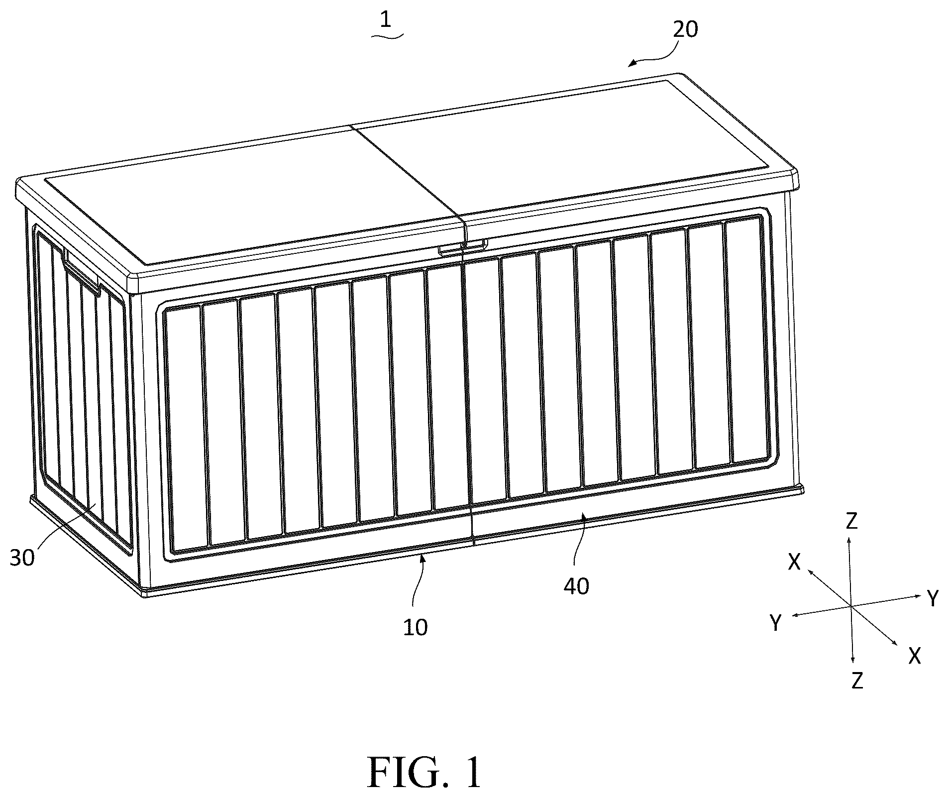 Patent US12304692 — Storage box — Figure 1
