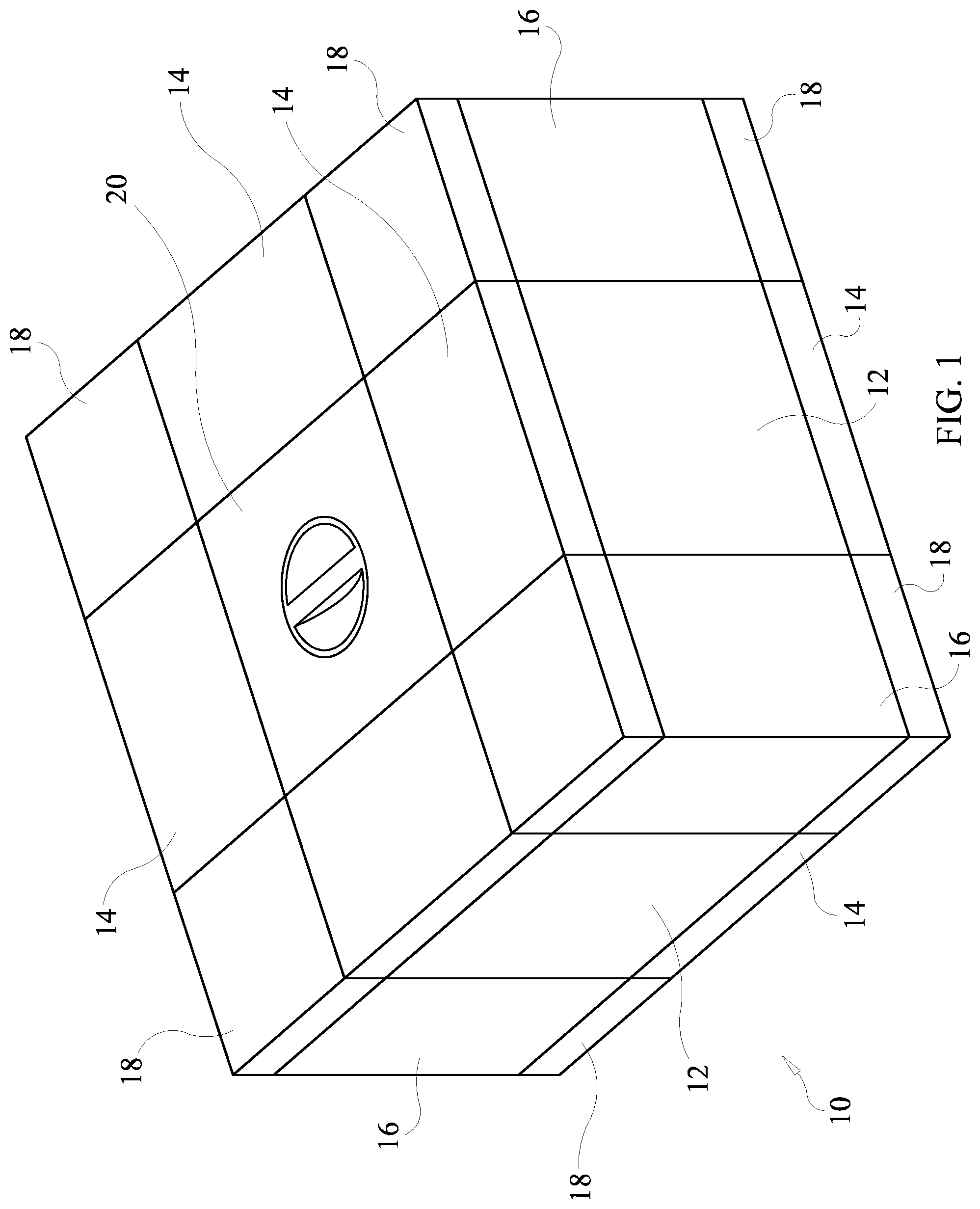Patent US12304694 Figure 1 – Modular and reusable packaging system