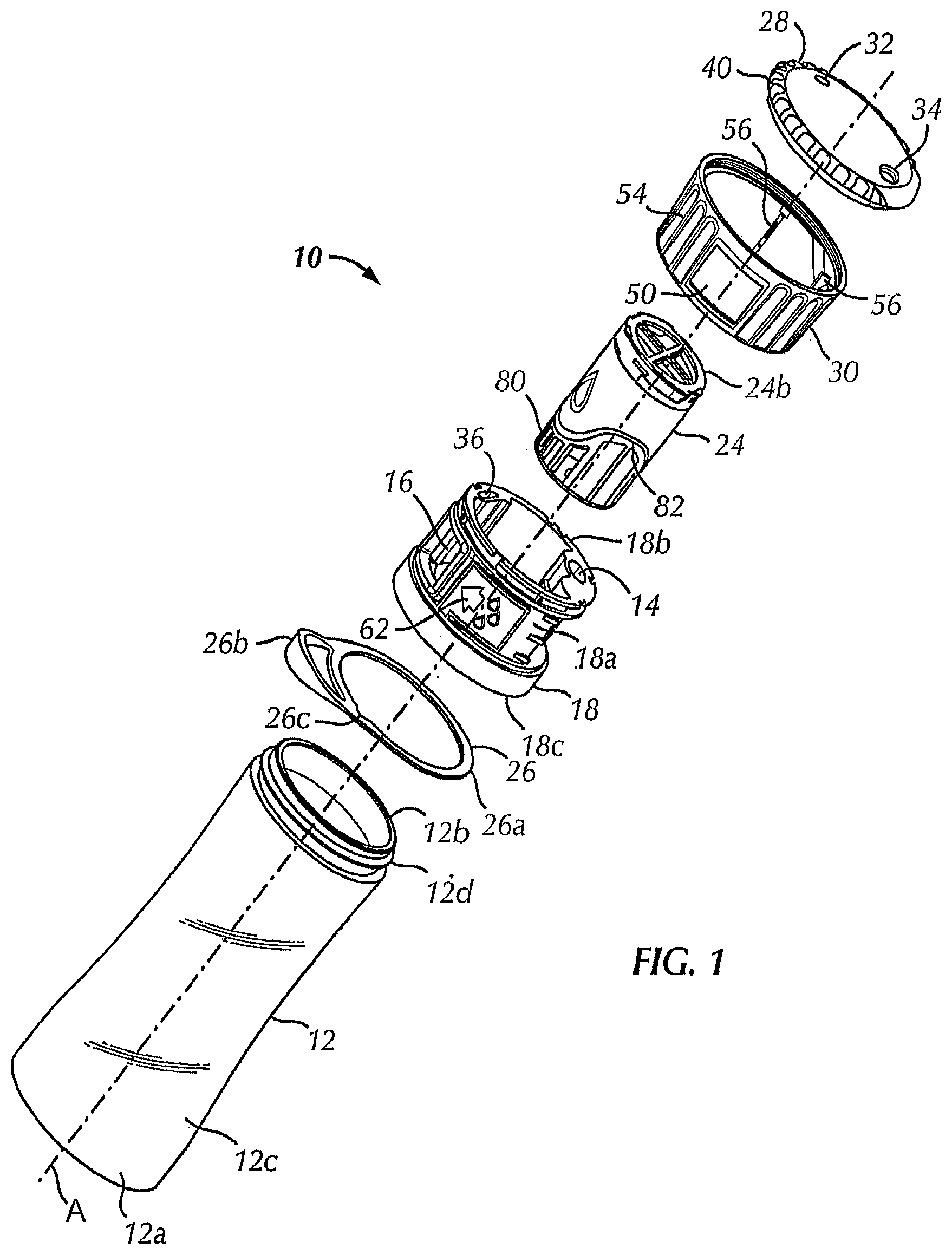 Patent US12304696 — Water bottle — Figure 1