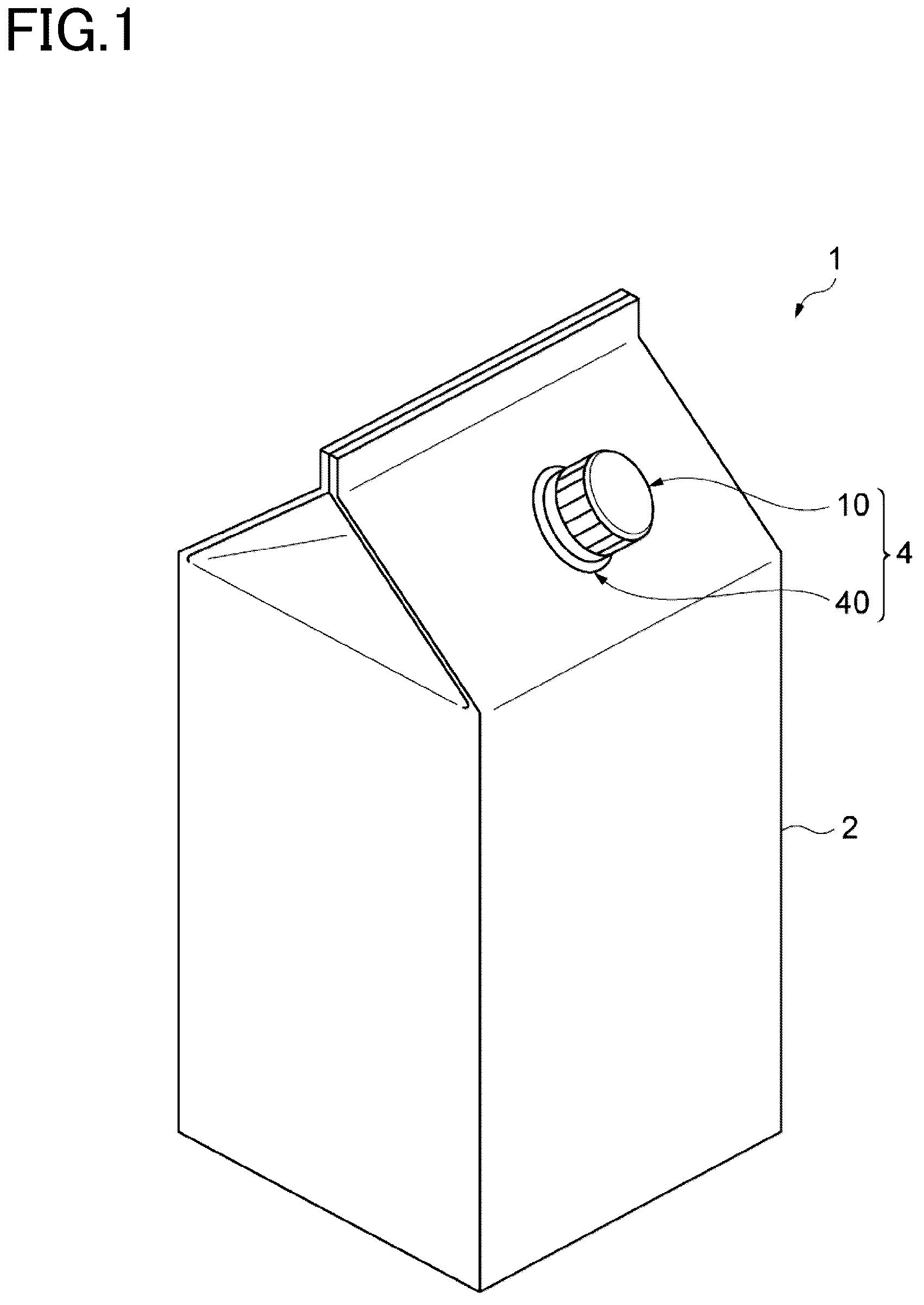 Patent US12304697 — Spout assembly, packaging container, and method of producing spout assembly — Figure 1