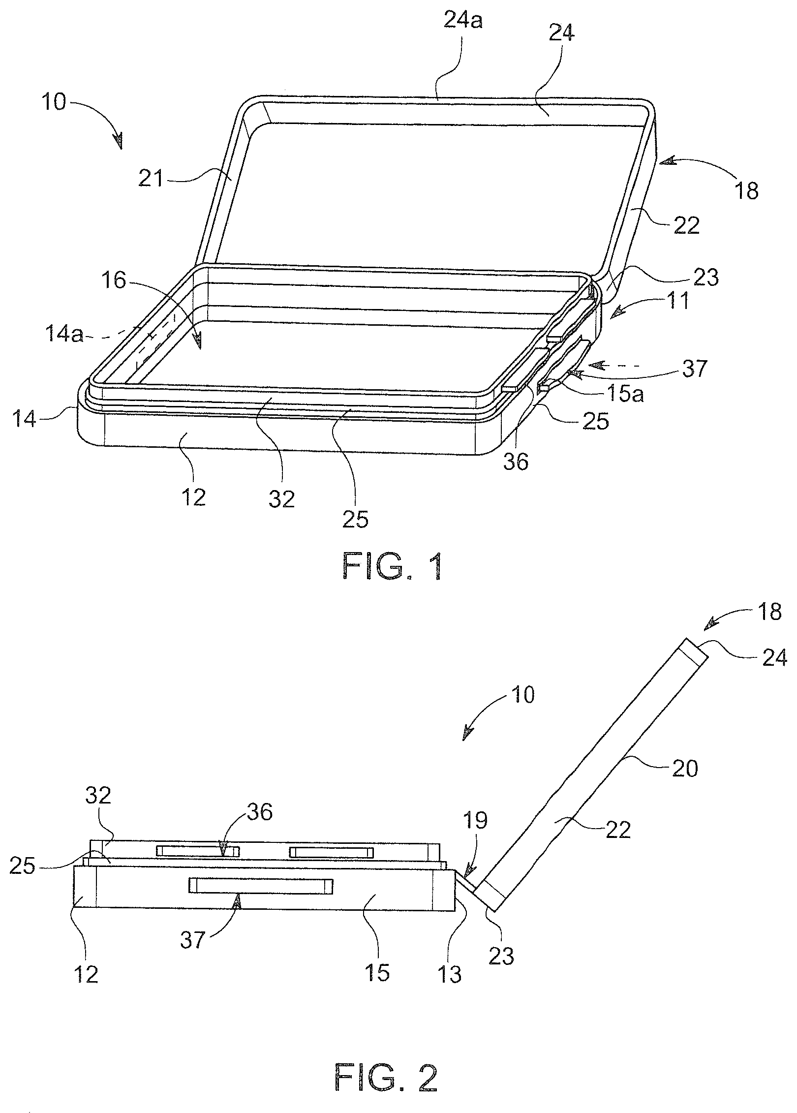 Patent US12304708 Figure 1 – Child resistant enclosure