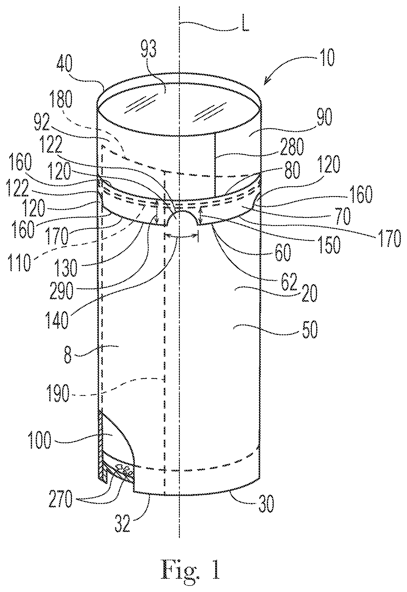 Patent US12304714 — Paper based container for household products — Figure 1
