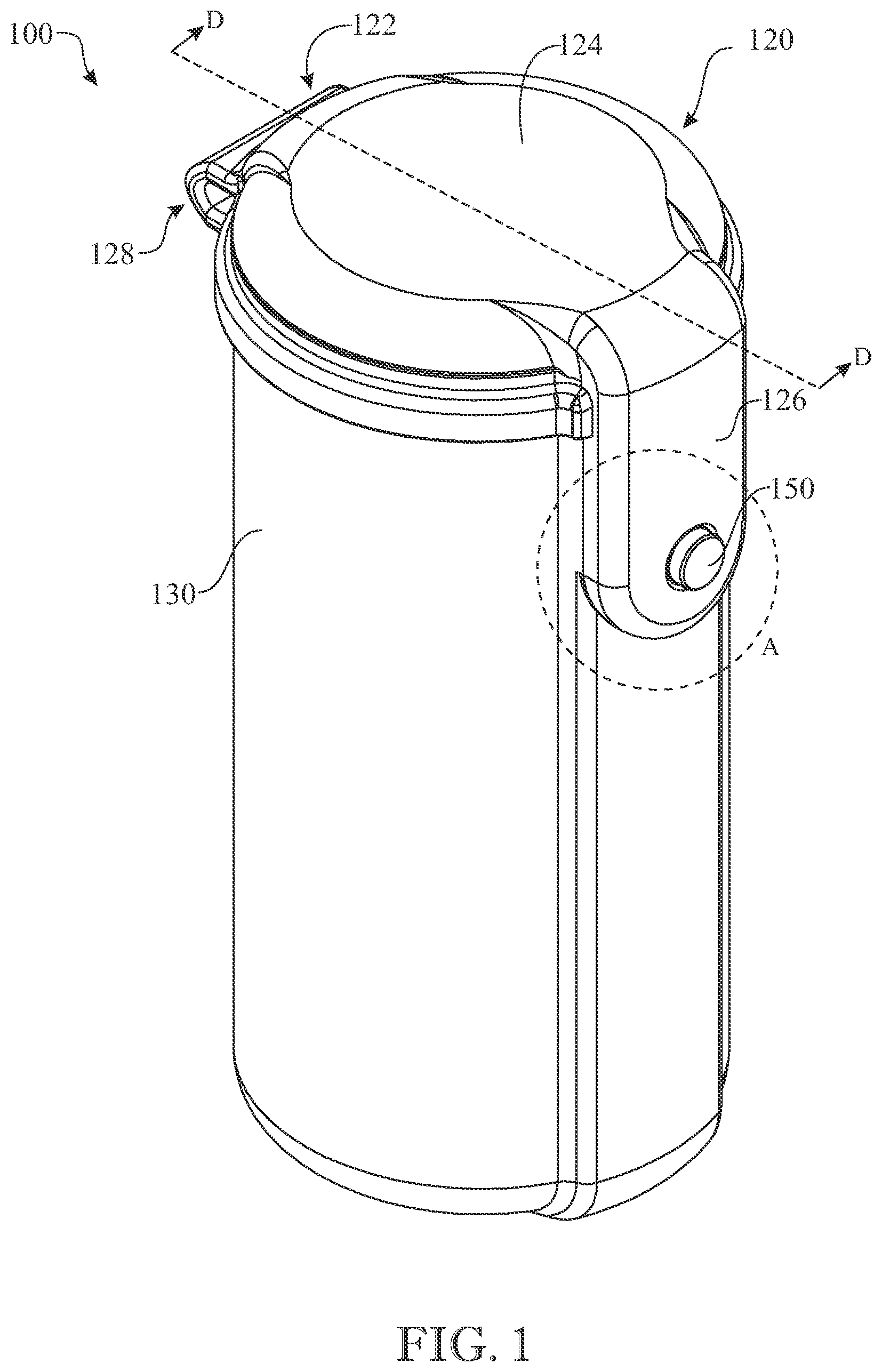 Patent US12304717 — Lightweight and shock-proof portable container arrangement — Figure 1