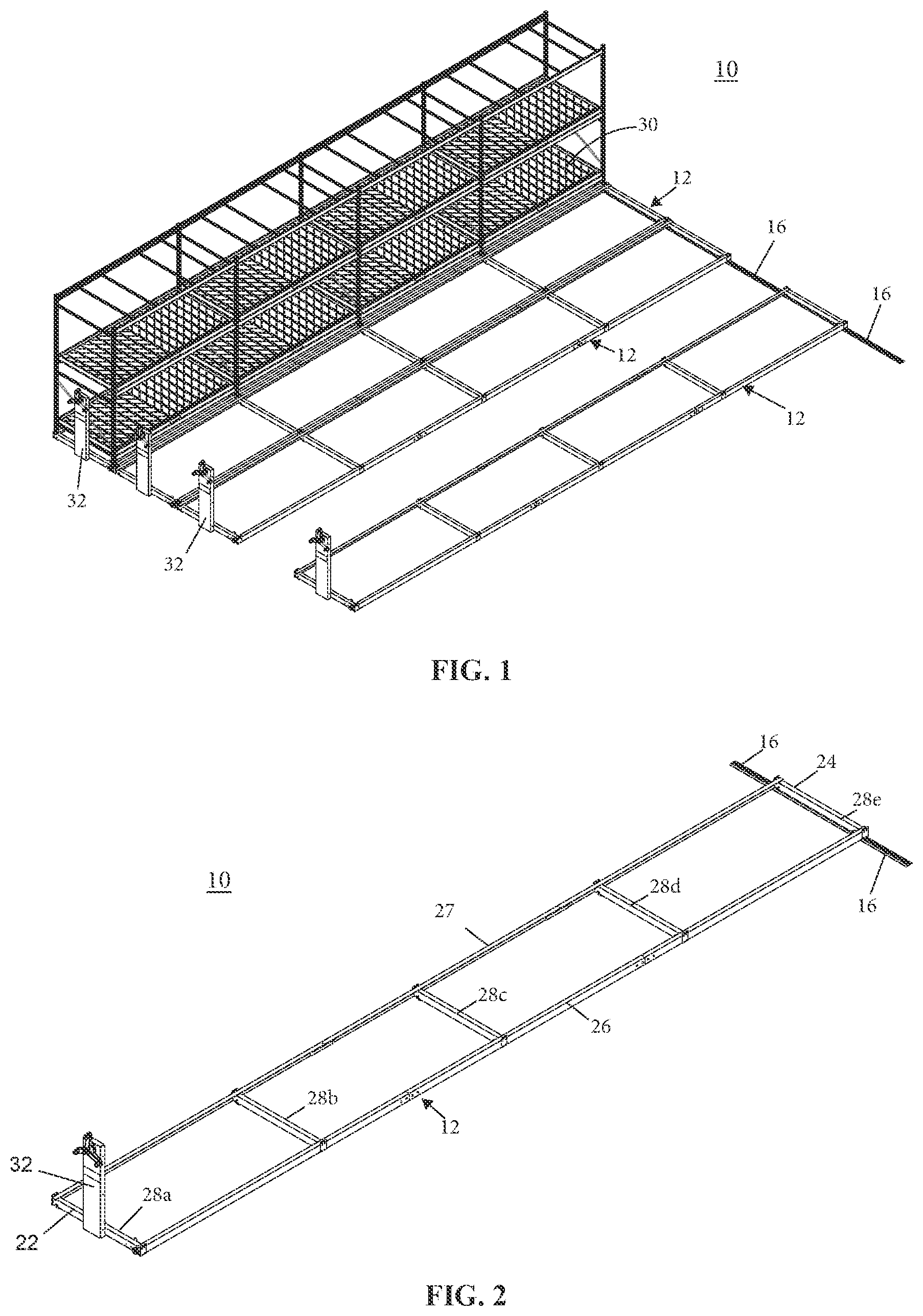 Patent US12304735 — Single track mobile carriage system — Figure 1