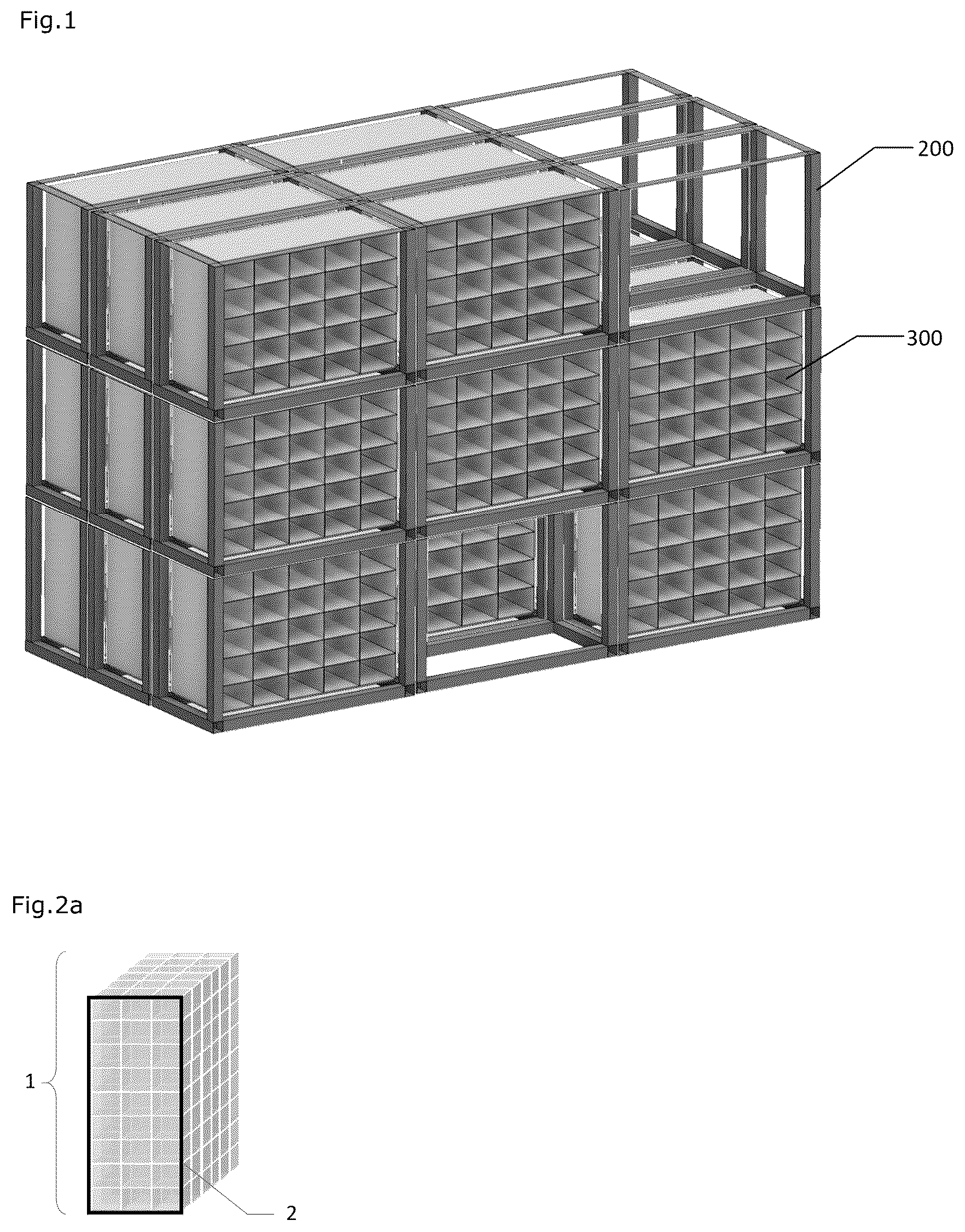 Patent US12304736 — Three-dimensional, modular system for moving standard elements within a three-dimensional structure of the grid type — Figure 1