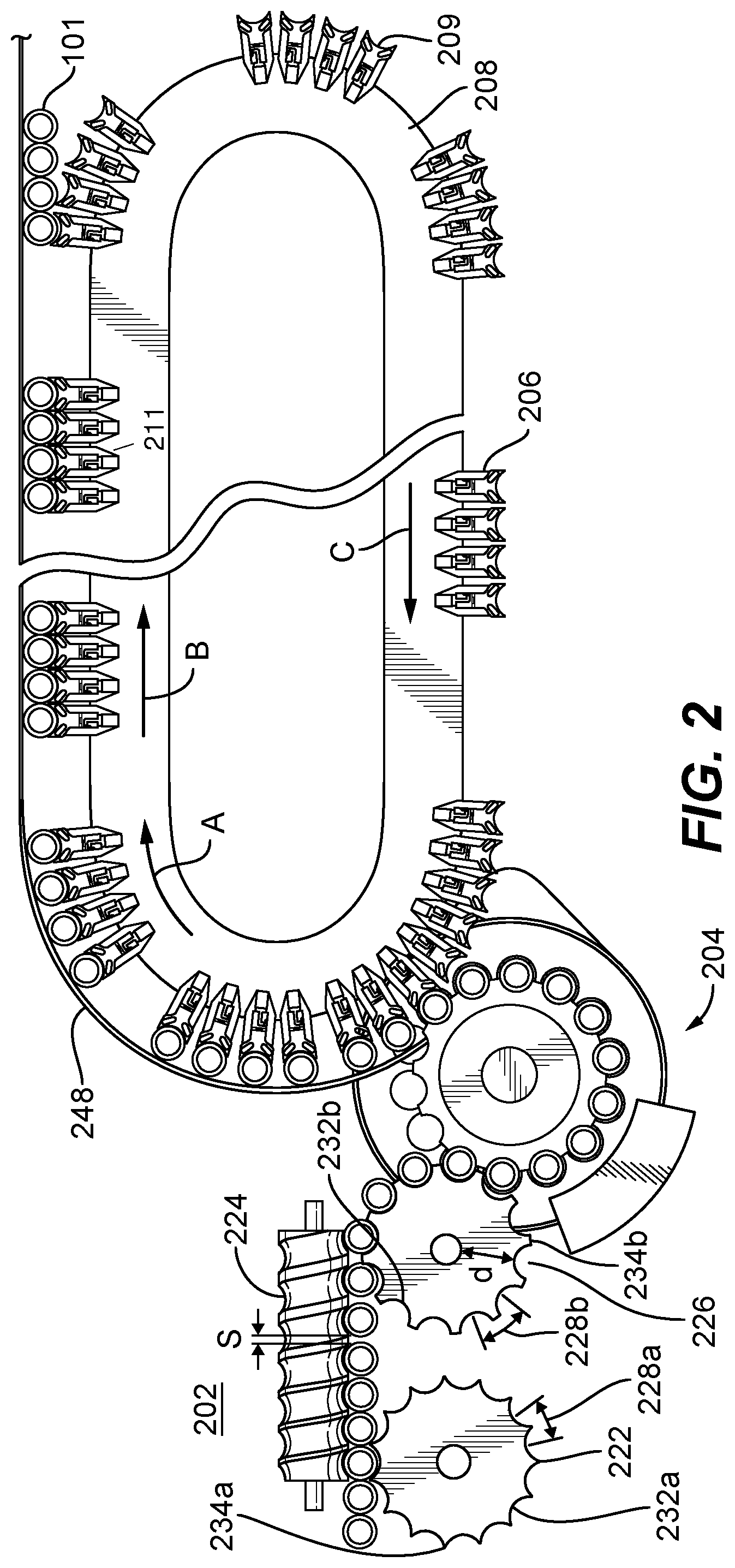 Patent US12304747 Figure 2 – System and method of grouping of containers