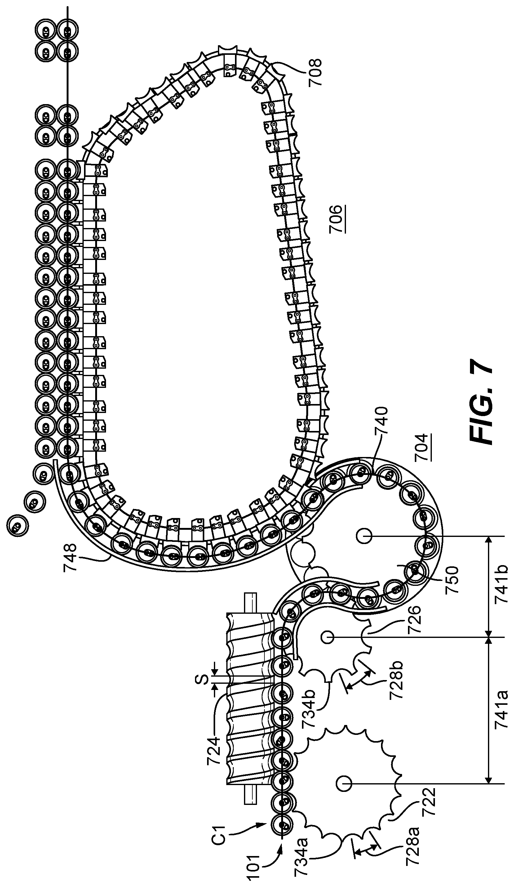 Patent US12304747 Figure 7 – System and method of grouping of containers